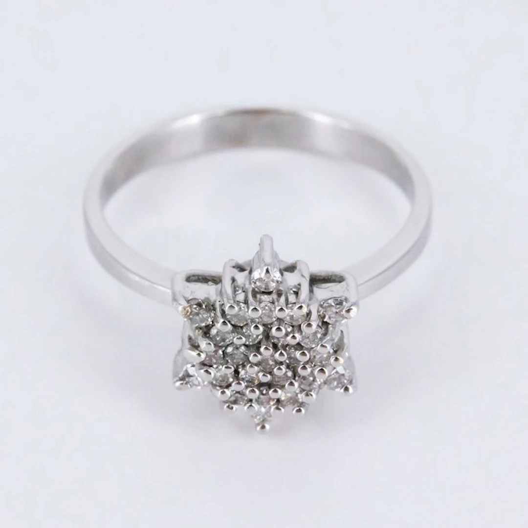 Ring - 18 kt. White gold - 0.38ct. tw. Diamond (Natural)