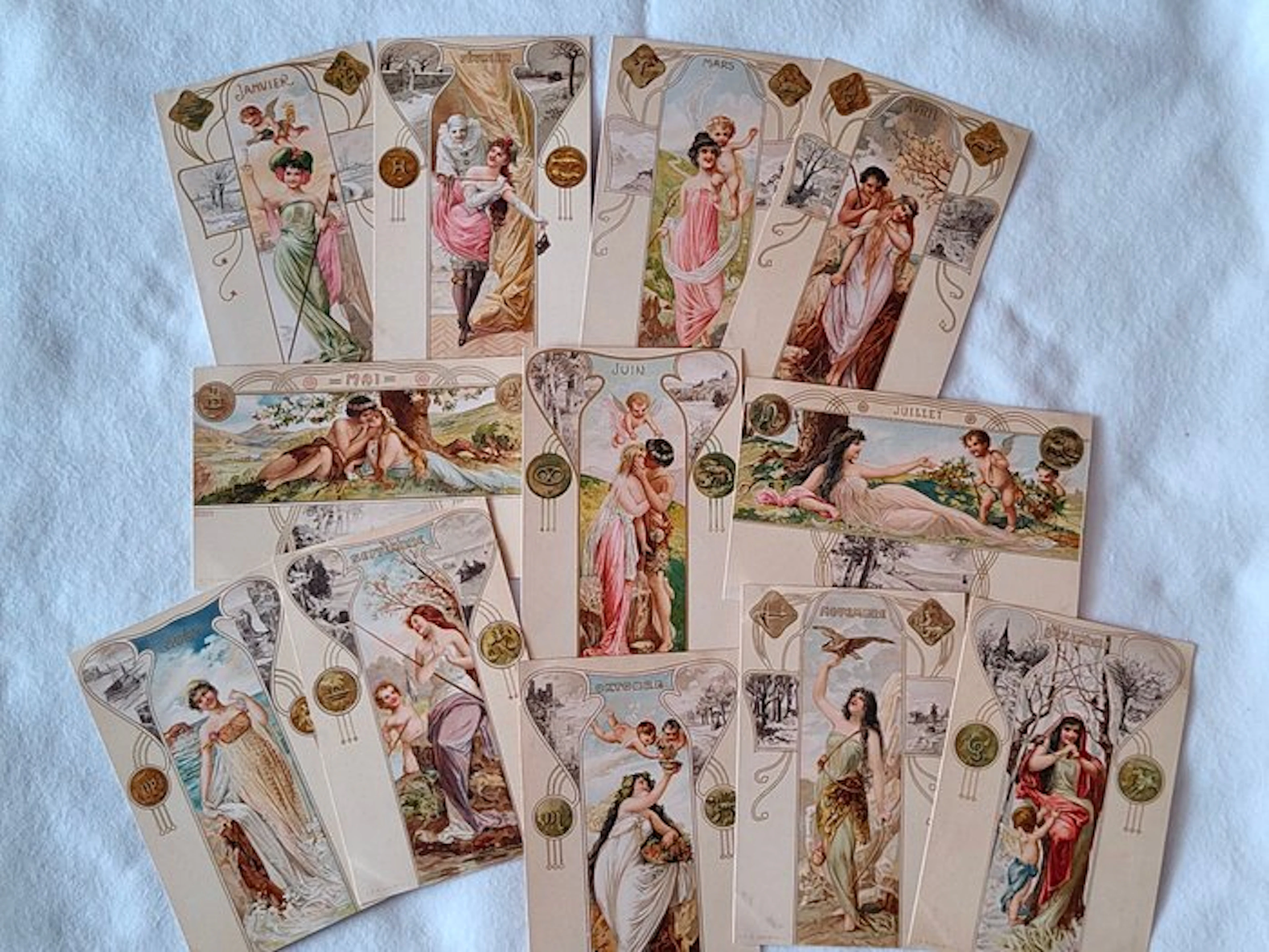 Austria - Art Nouveau - Complete Series 12 Months...