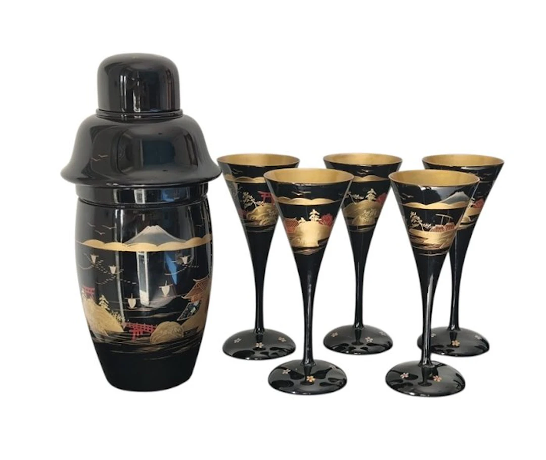 Cocktail shaker (6) - Vintage Japanese cocktail set in...