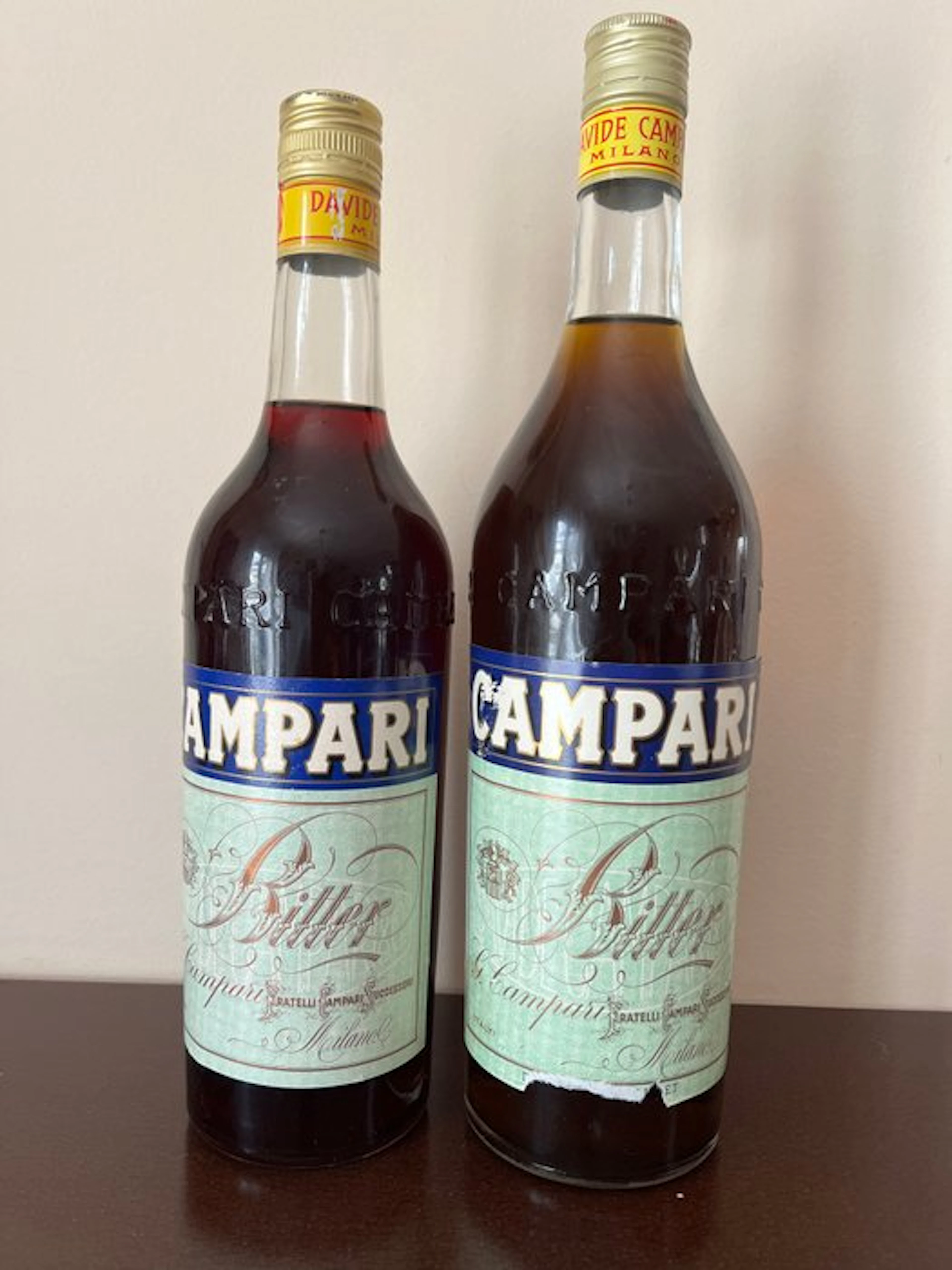 Campari - Bitter - b. 1970s - 0.75 Ltr, 1.0 Litre - 2 bottles