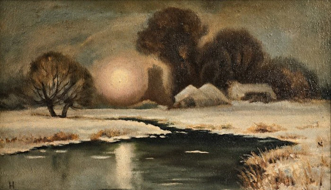 Dutch school (XX) - Winter Landscape – Oil on Canvas