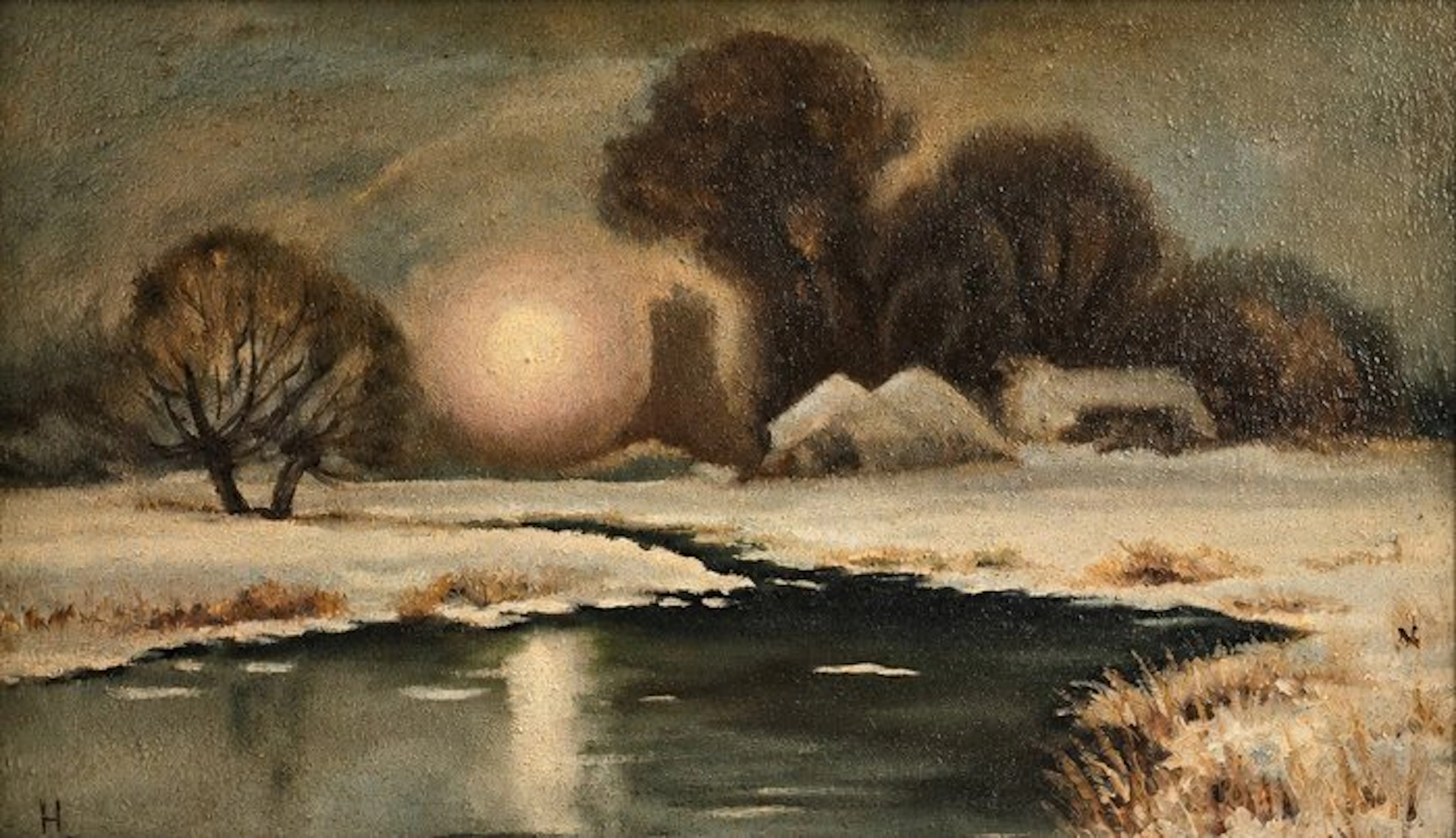 Dutch school (XX) - Winter Landscape – Oil on Canvas