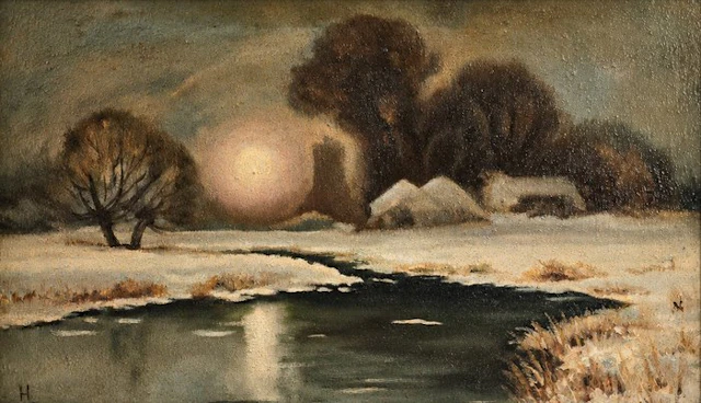 Dutch school (XX) - Winter Landscape – Oil on Canvas