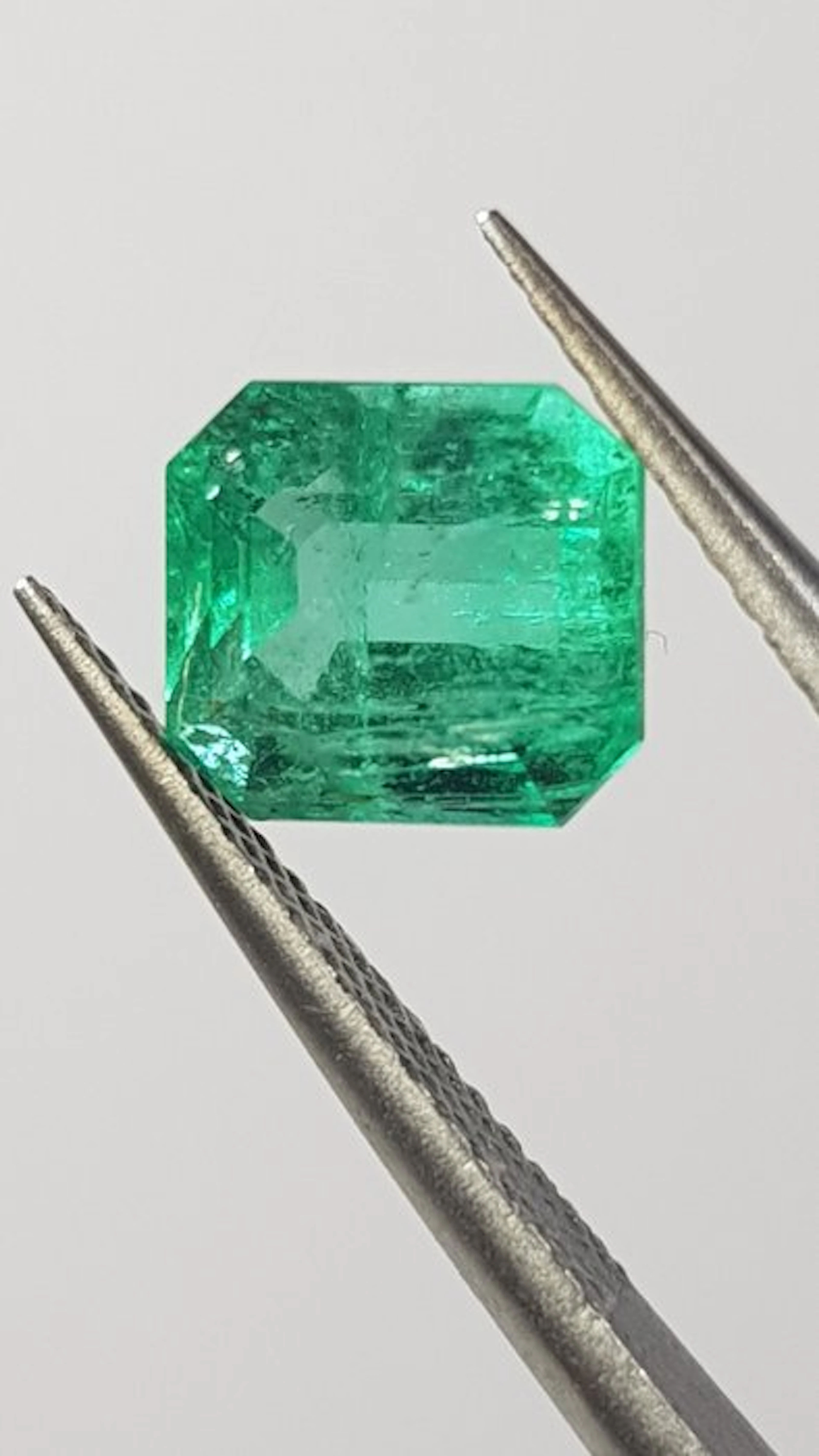 1 pcs Green Emerald - 2.39 ct - Antwerp Laboratory for...