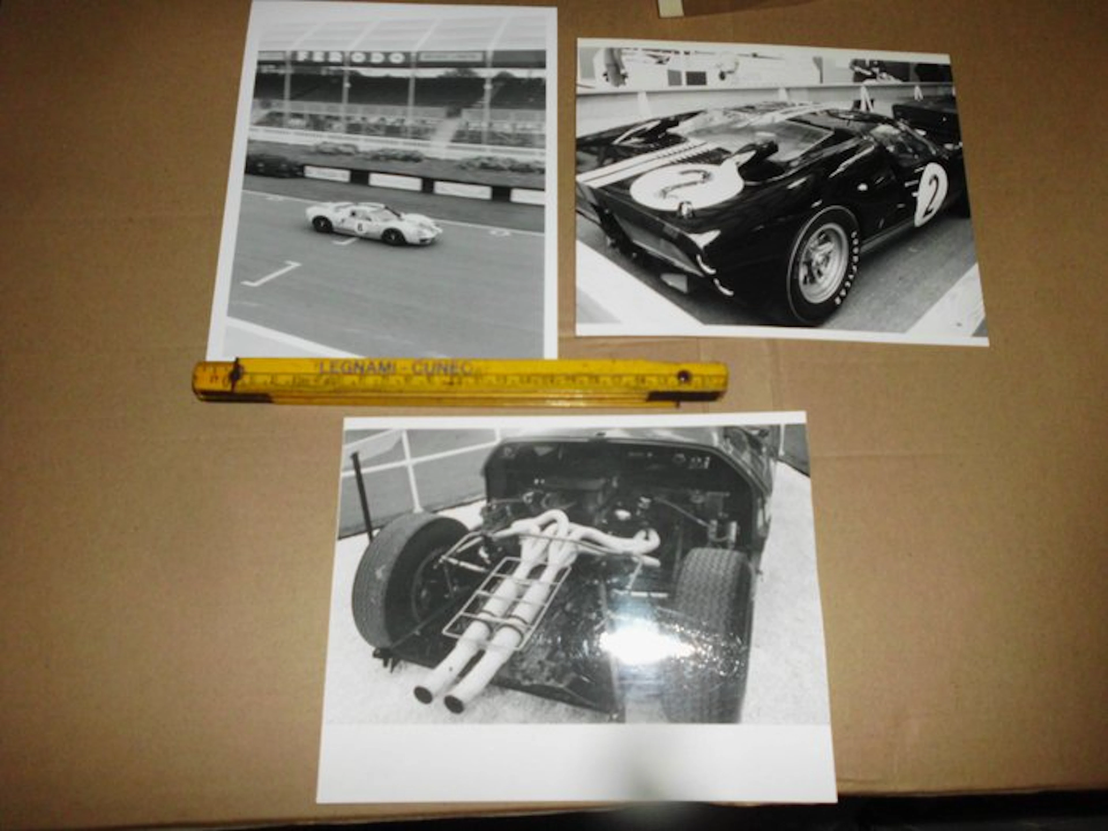 Print - Ford - Ford gt 40 3 fotografie 24 Heures Le mans 1966 - 1966
