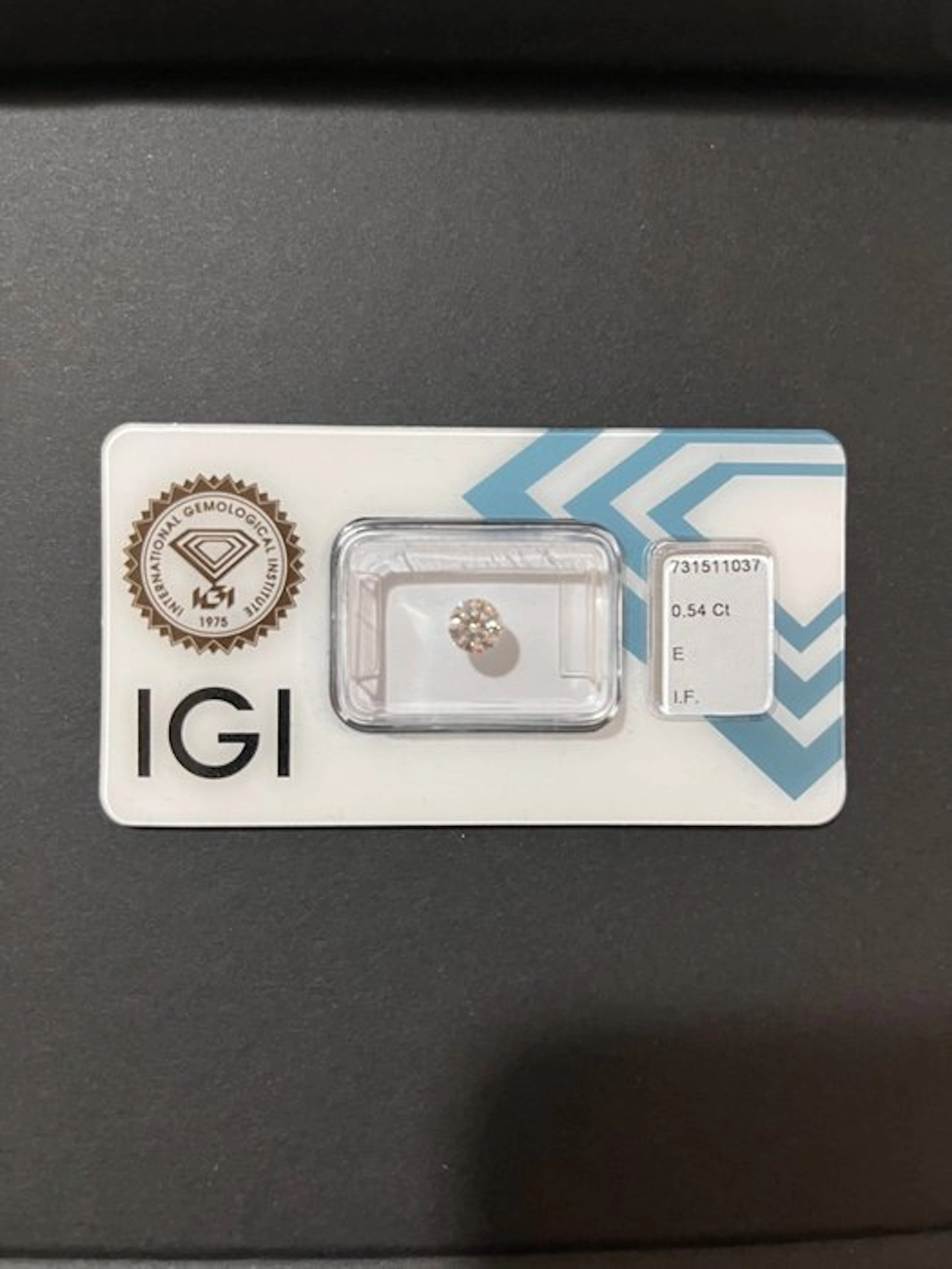 1 pcs Diamond (Natural) - 0.54 ct - Round - E - IF...