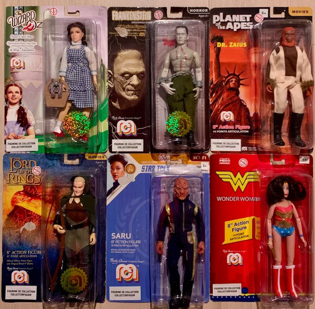 Mego - Action figure 6x Poseable 8" MEGO Action Figures