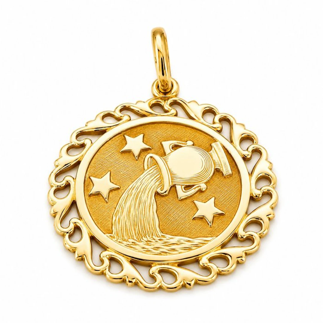 Pendant - 18 kt. Yellow gold - Made in Italy - Handmade