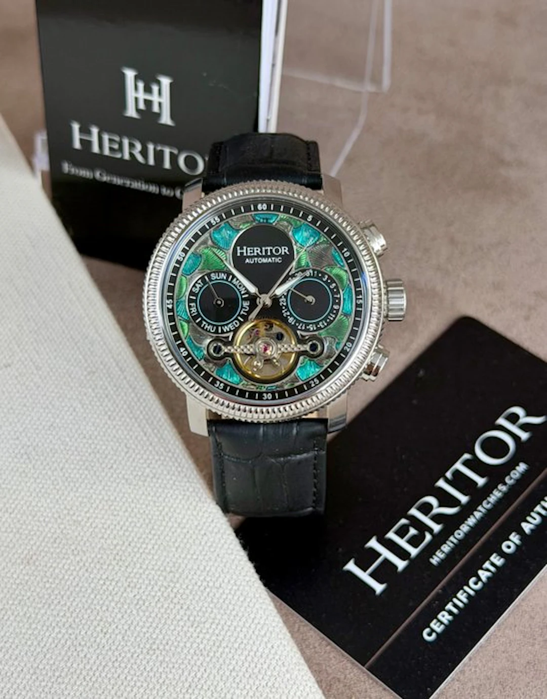 Heritor - Automatic Aura - Day/Date - Open Heart...