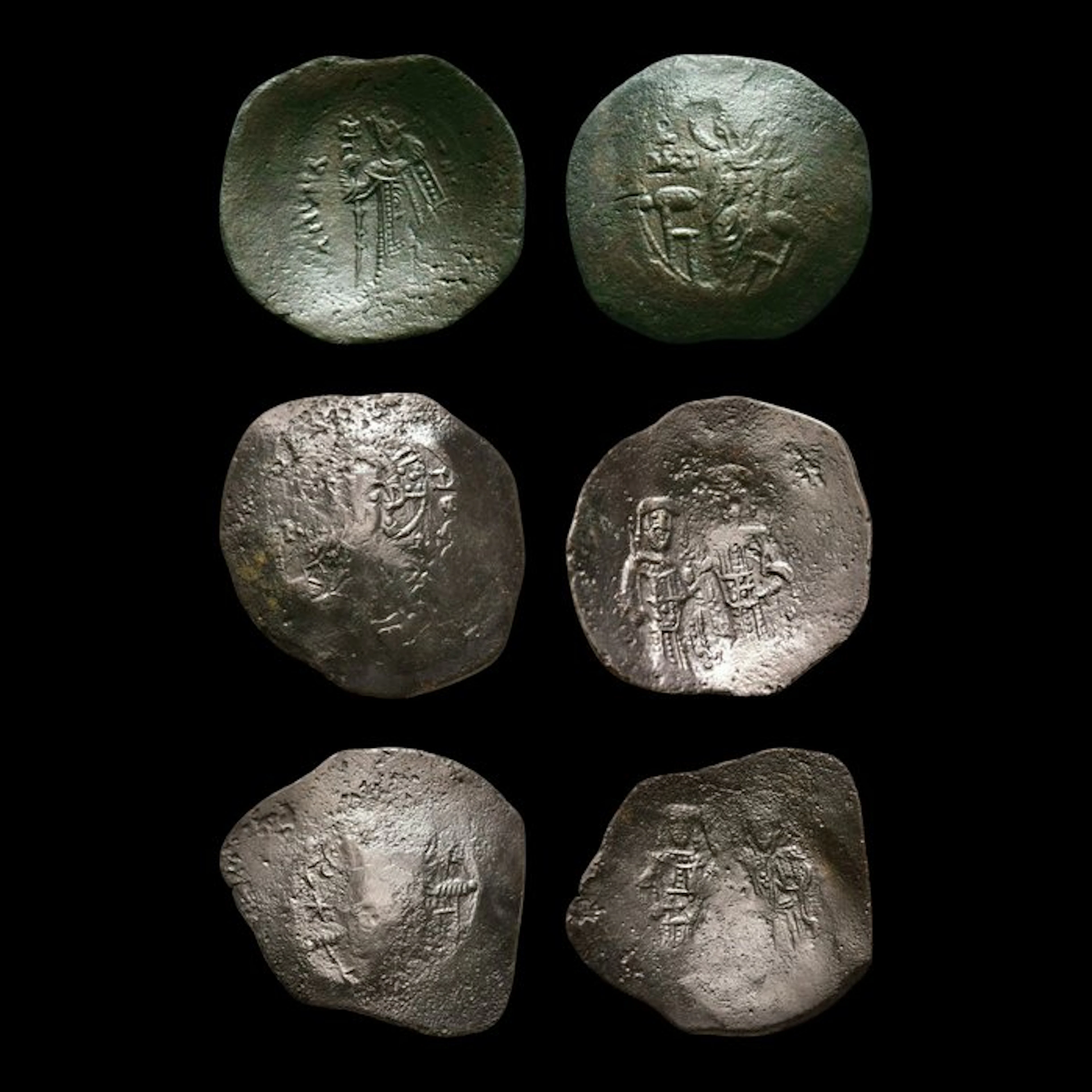 Byzantine Empire Lot of 3x Aspron Trachy including Manuel I and Alexius III