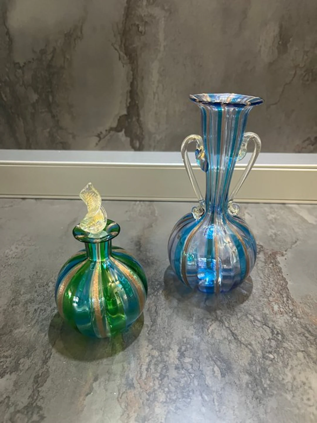 Murano - Vase (2) - Murano glass - Vase and bottle
