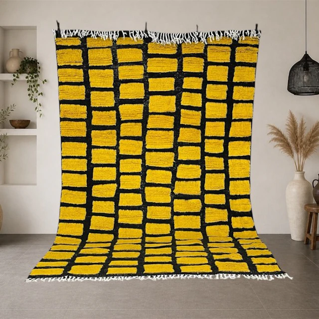 Berber, Berber Moroccan Beni Ourain rug for a modern living room