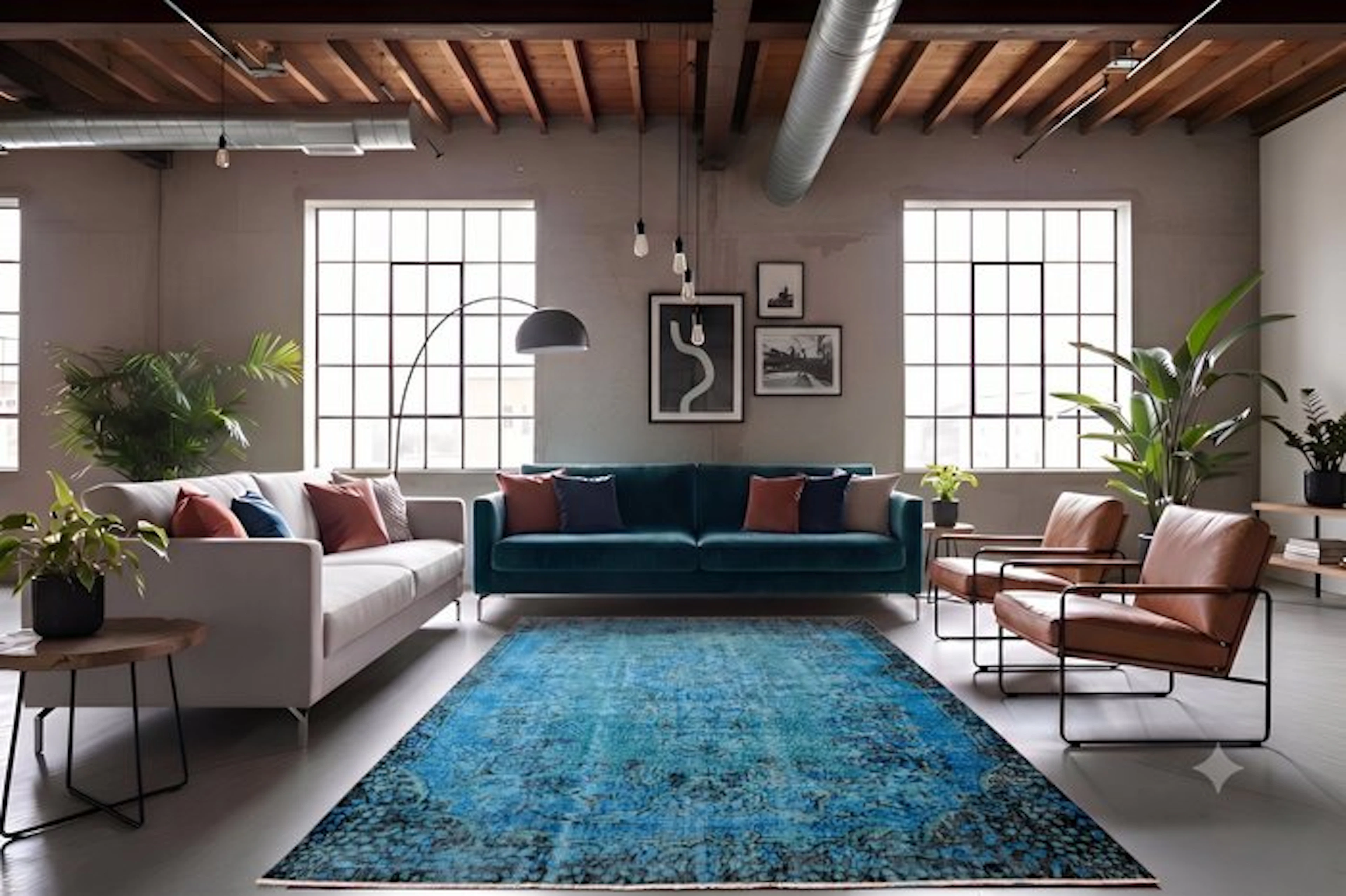 Blue vintage - Rug - 265 cm - 160 cm - with certificate