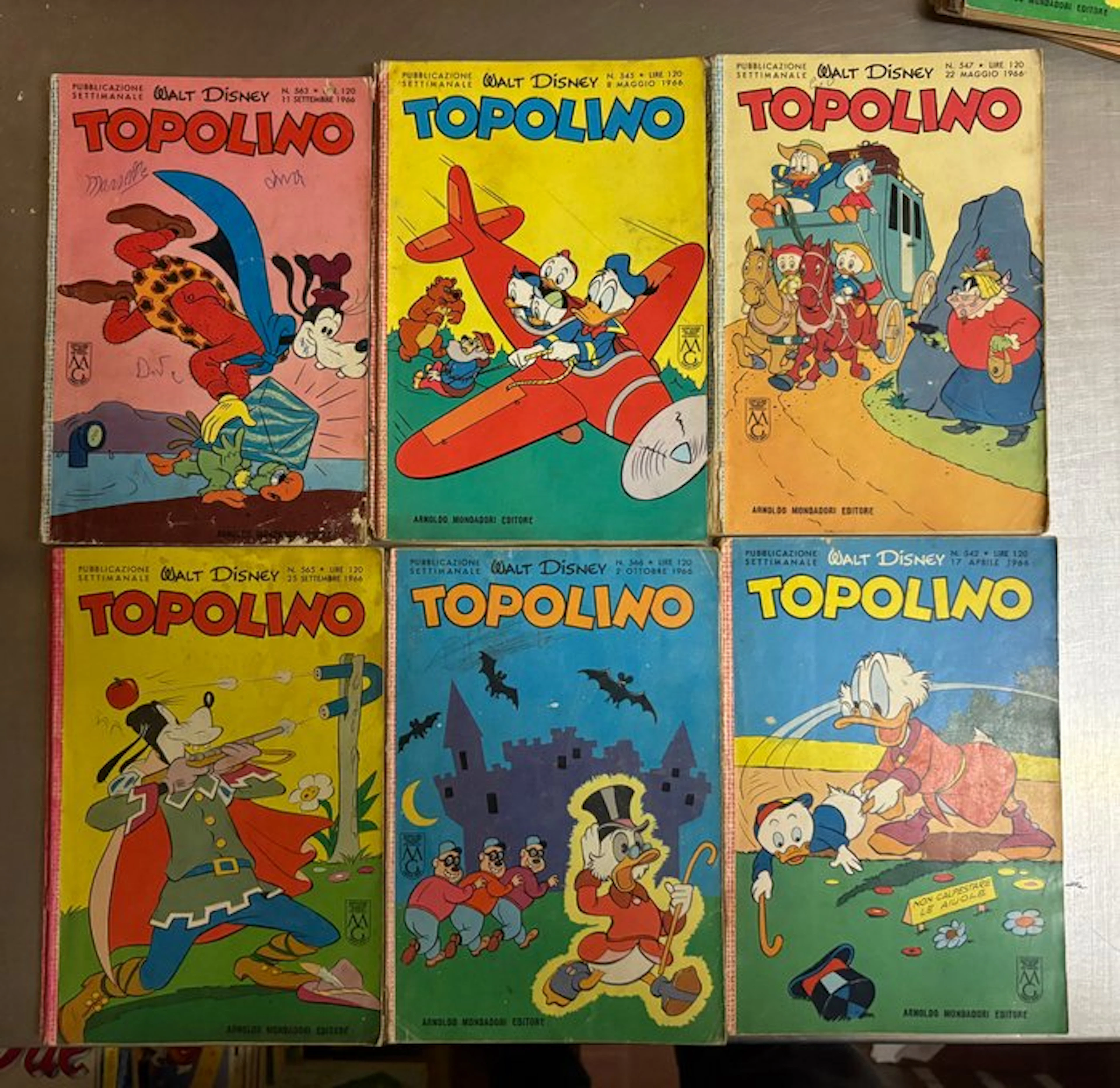 Topolino 501/600 - Lotto di 6 libretti - 6 Comic - First edition - 1966/1966