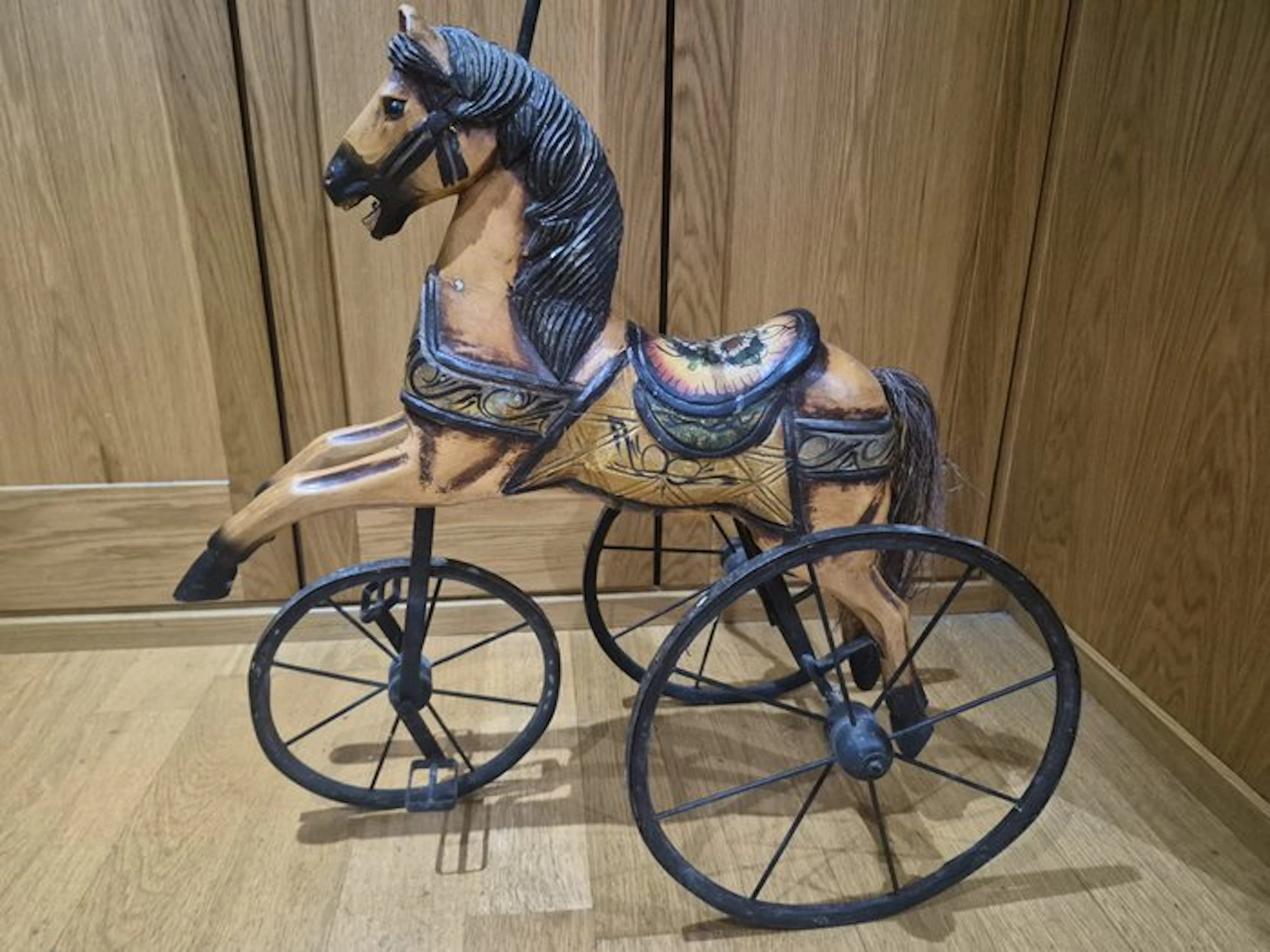 Rocking horse - wooden pedal horse / velocipede