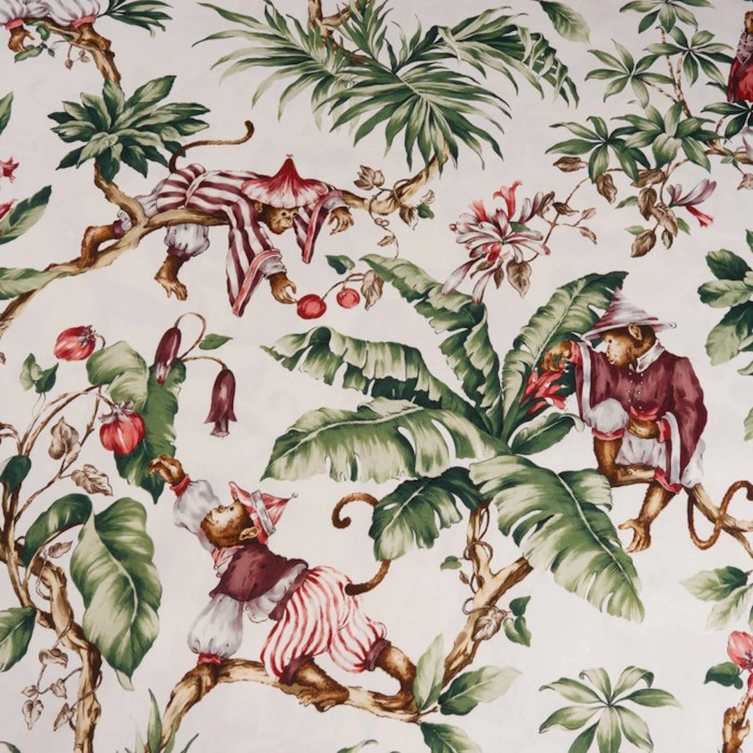 Playful Monkeys: Cotton fabric OEKO-TEX Standard 100...