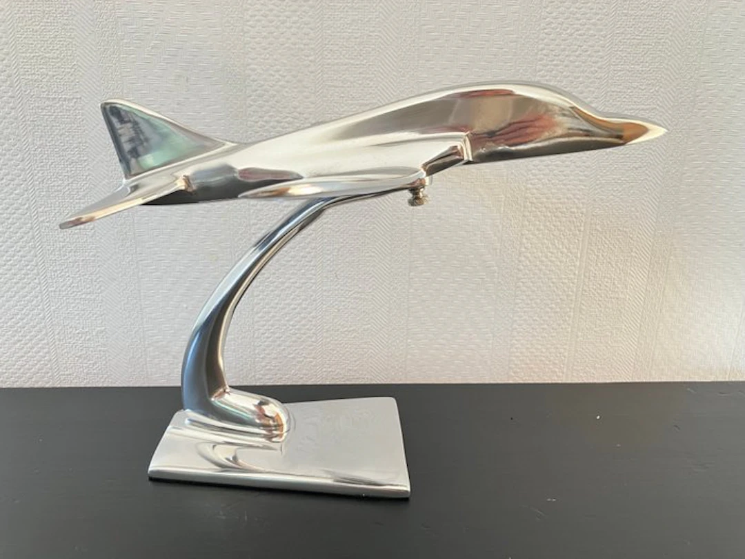 Model plane - Polished steel chrome - British jet BAE Hawk