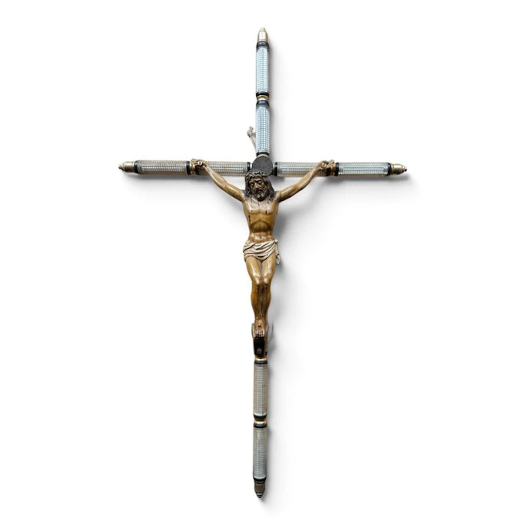 Napoleon III Crucifix - Glass, Brass, Spelter - 1850-1900
