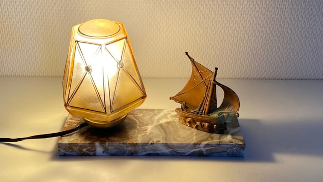 Table lamp - Marble and Glass