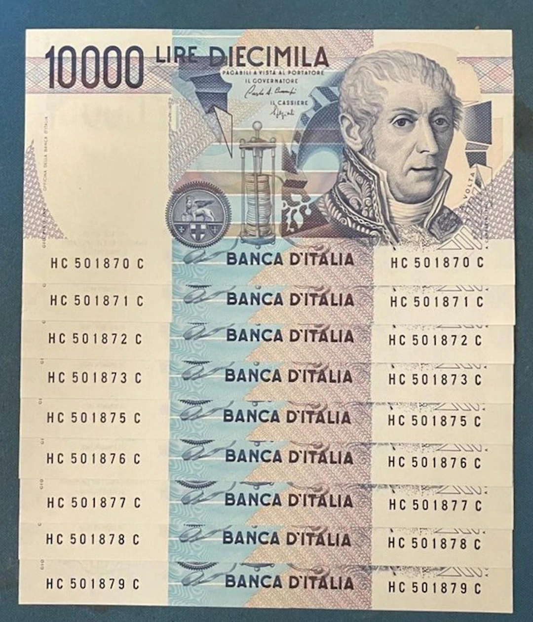 Italy. - 9 x 10 000 Lire - 1984 - Volta - BI 76C (No reserve price)