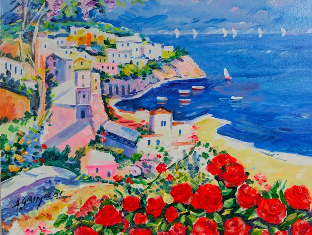 Alfredo Grimaldi (1950) - Rose sulla Costiera
