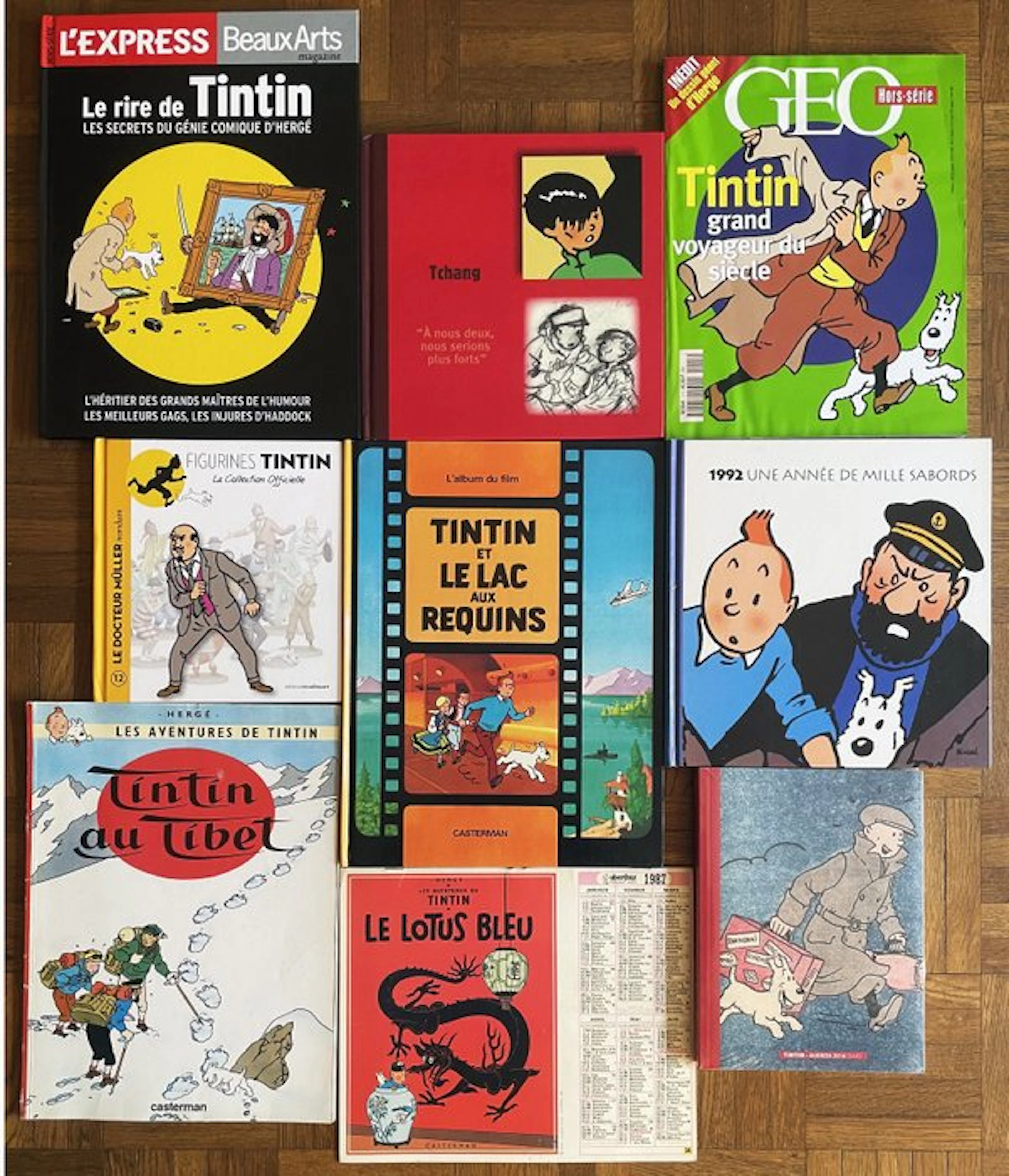 Tintin - Ouvrages relatifs à Tintin et Hergé - 9 Album...