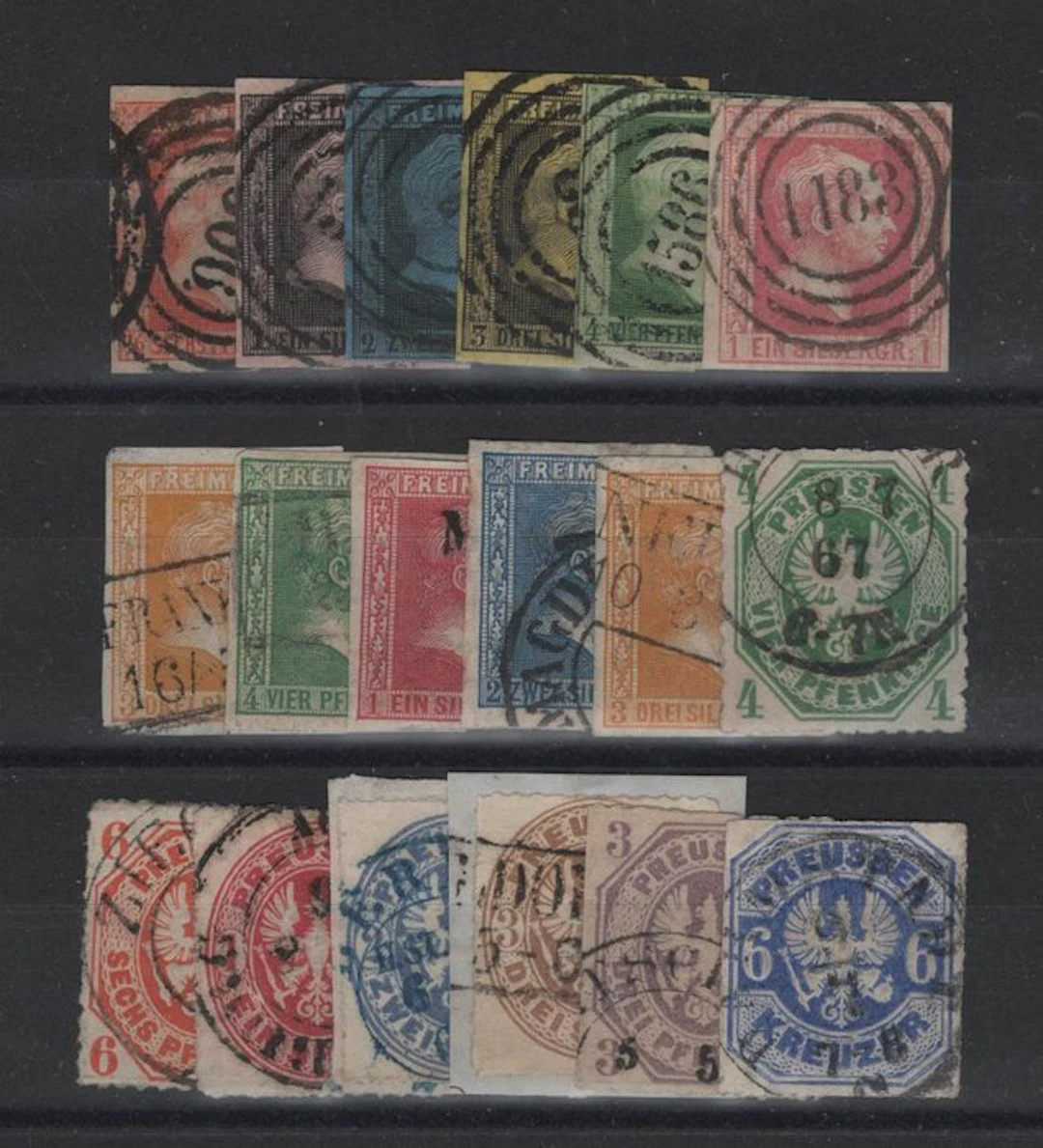 Prussia 1850/1867 - clean game with TLS. pretty stamps
