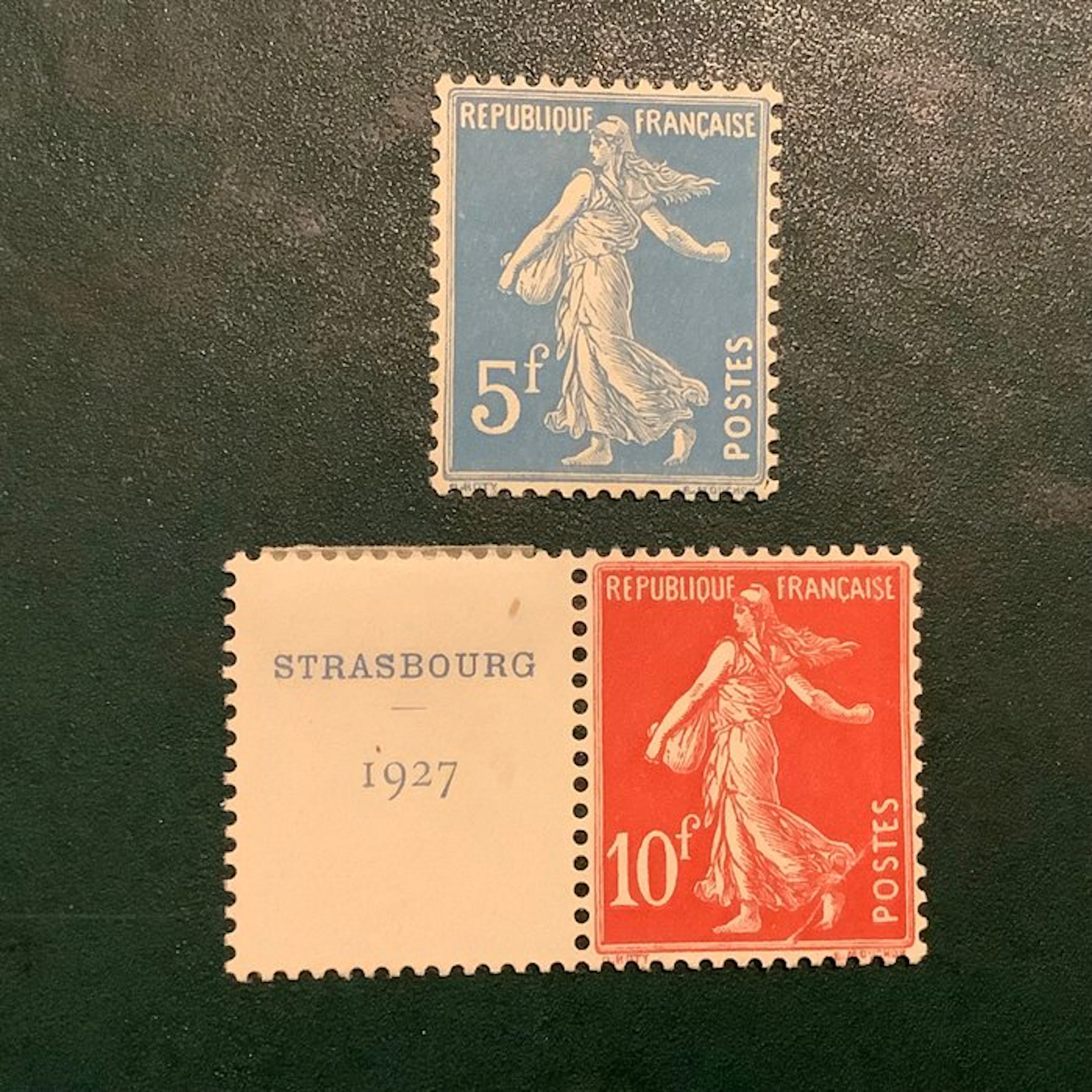 France 1927 - Strasbourg Expo, stamps from the block - MNH - Yvert 241/242