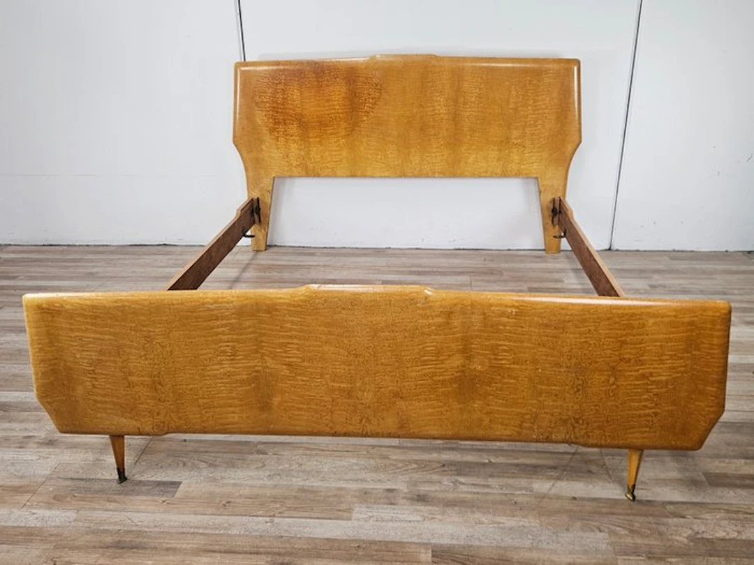 Bed - Double bed in maple and brass - Maple, Brass