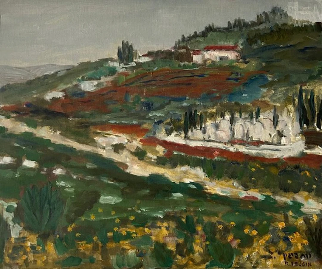 Ruth Feigin (XX) - Expressive mediterrane Hügellandschaft