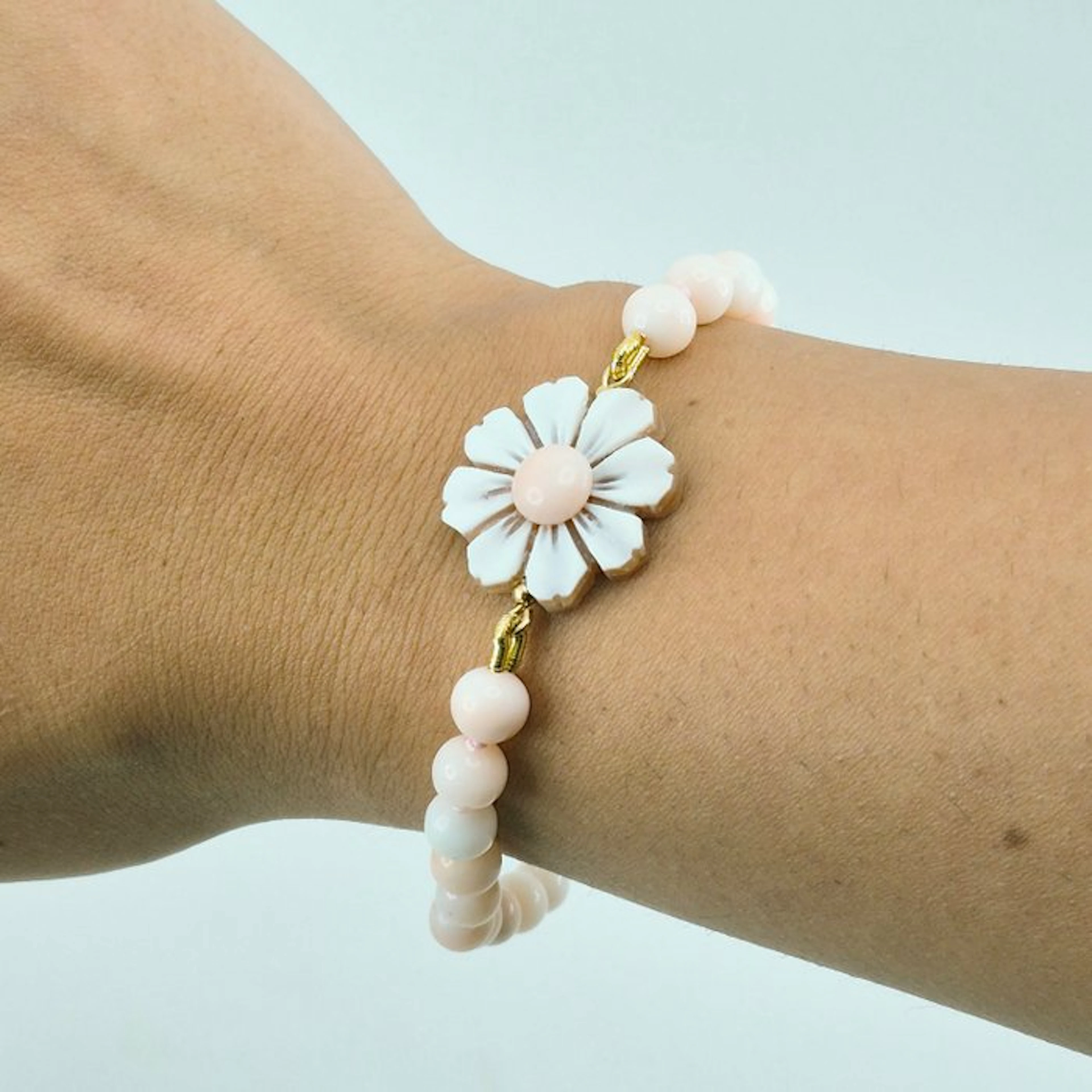 Coral - Silver, Gold-plated, No Reserve - Bracelet - Pink Coral and Cameo