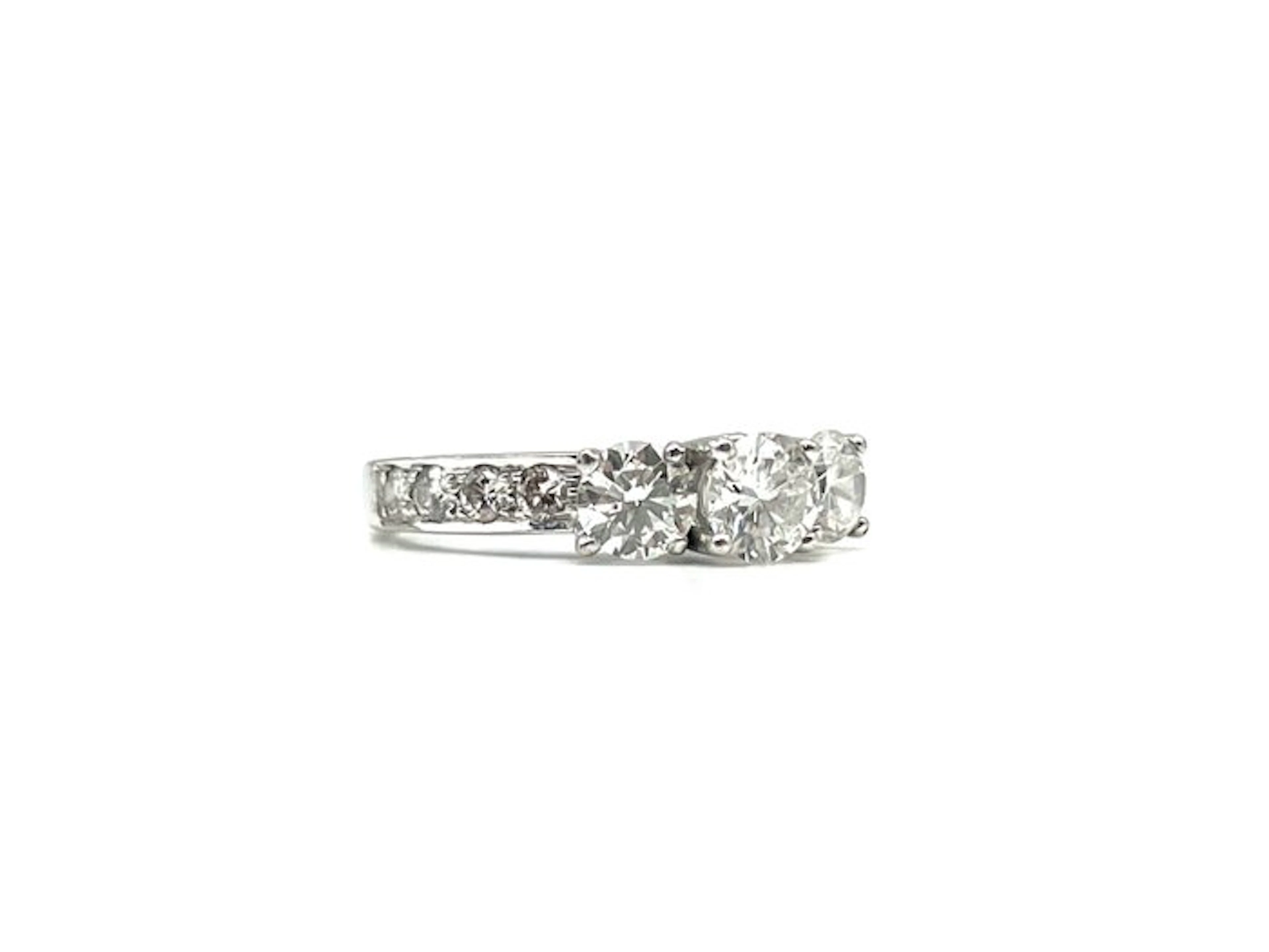 No reserve price - Ring - 18 kt. White gold - 1.50ct. tw. Diamond (Natural)
