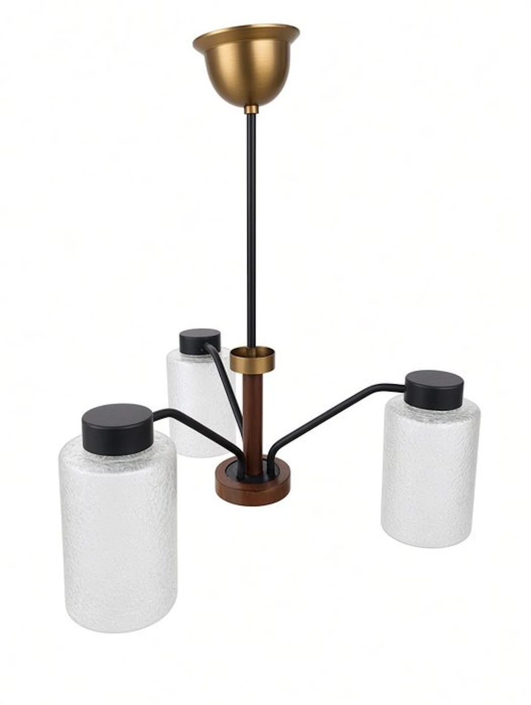 Hanging lamp - Wood, Metal, Glass, Brass