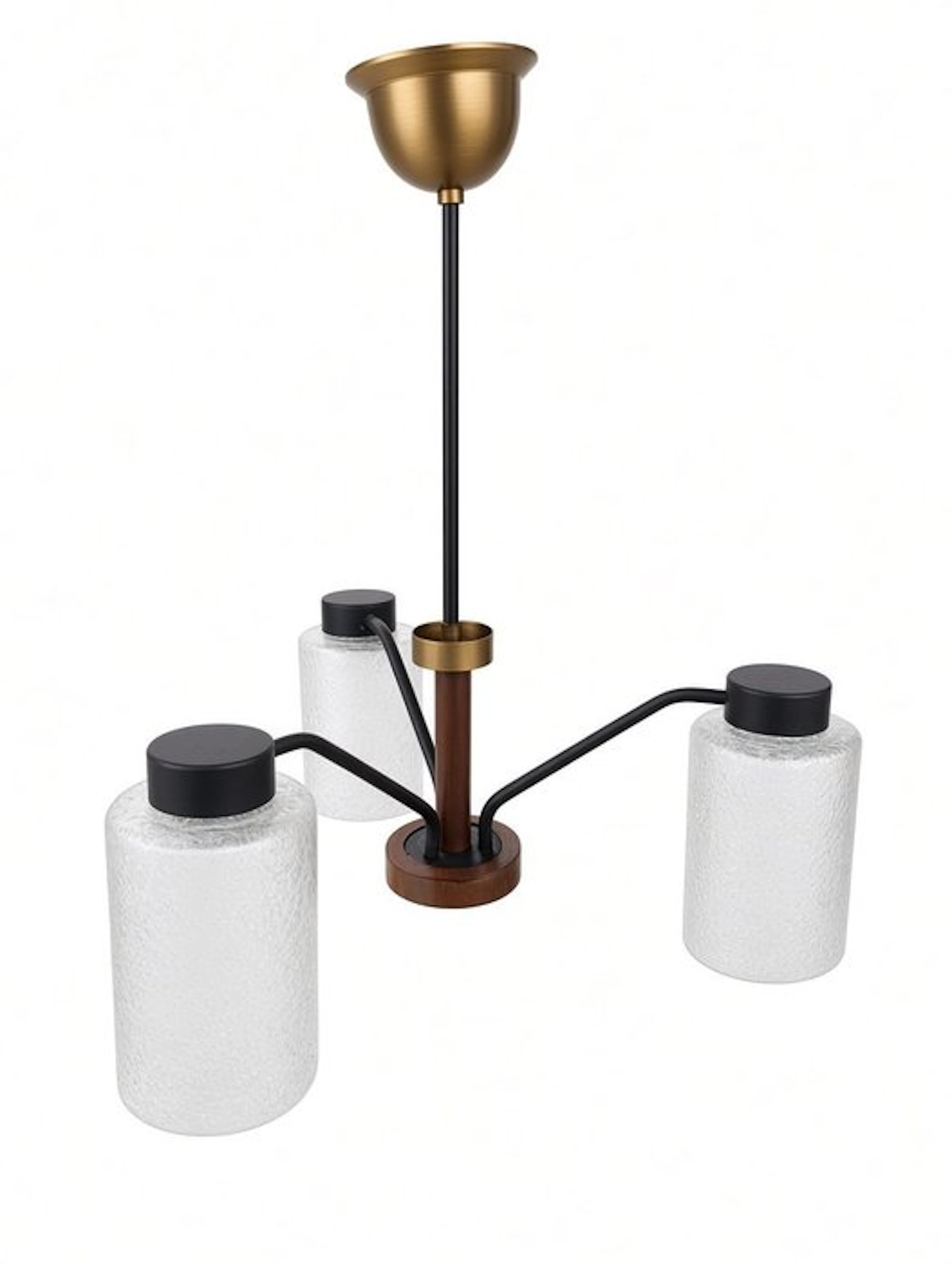 Hanging lamp - Wood, Metal, Glass, Brass