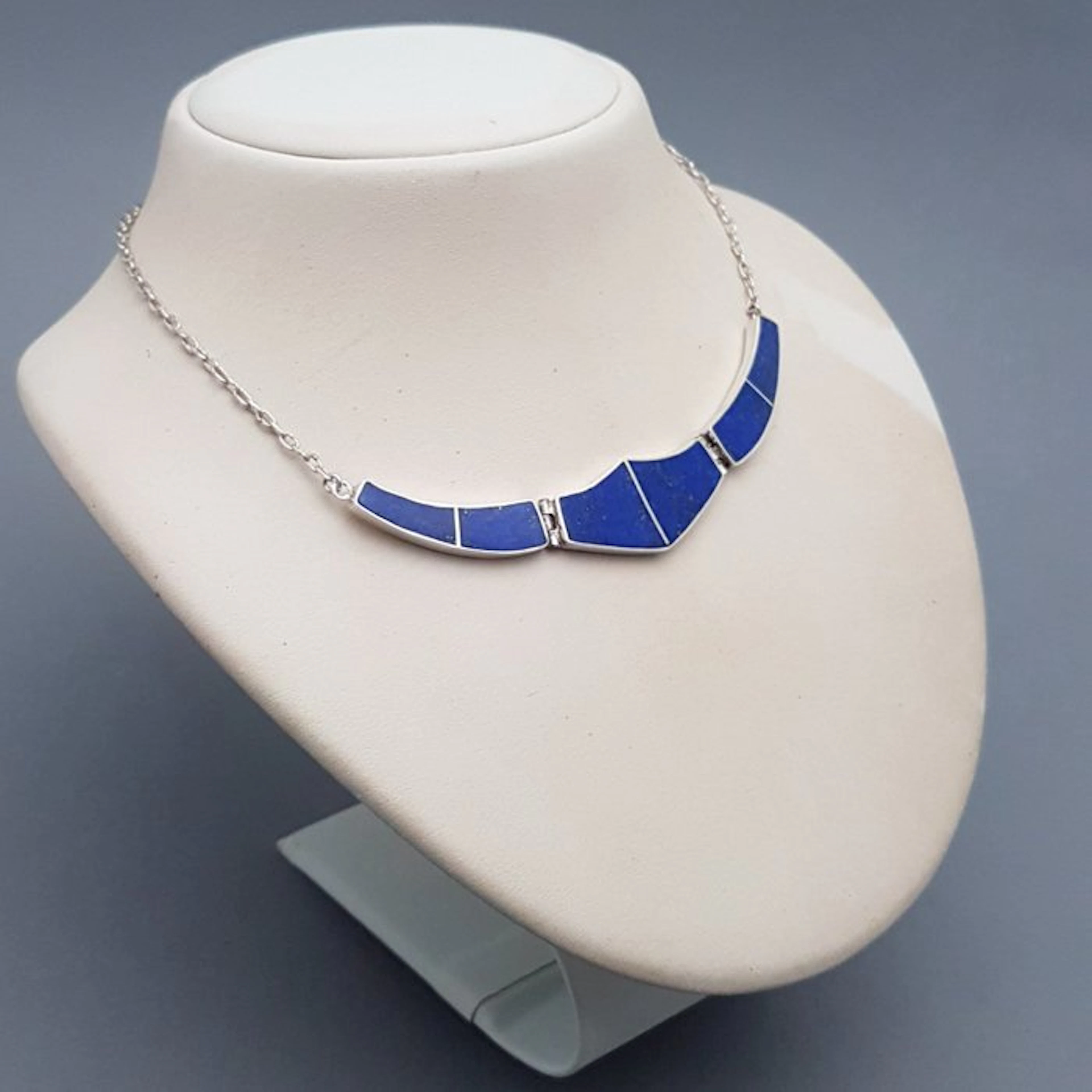 Silver, Art Deco, Lapis Lazuli - Necklace