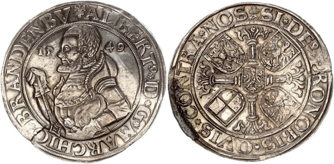 Deutschland Brandenburg-Franken. Albrecht Alcibiades. Taler 1549