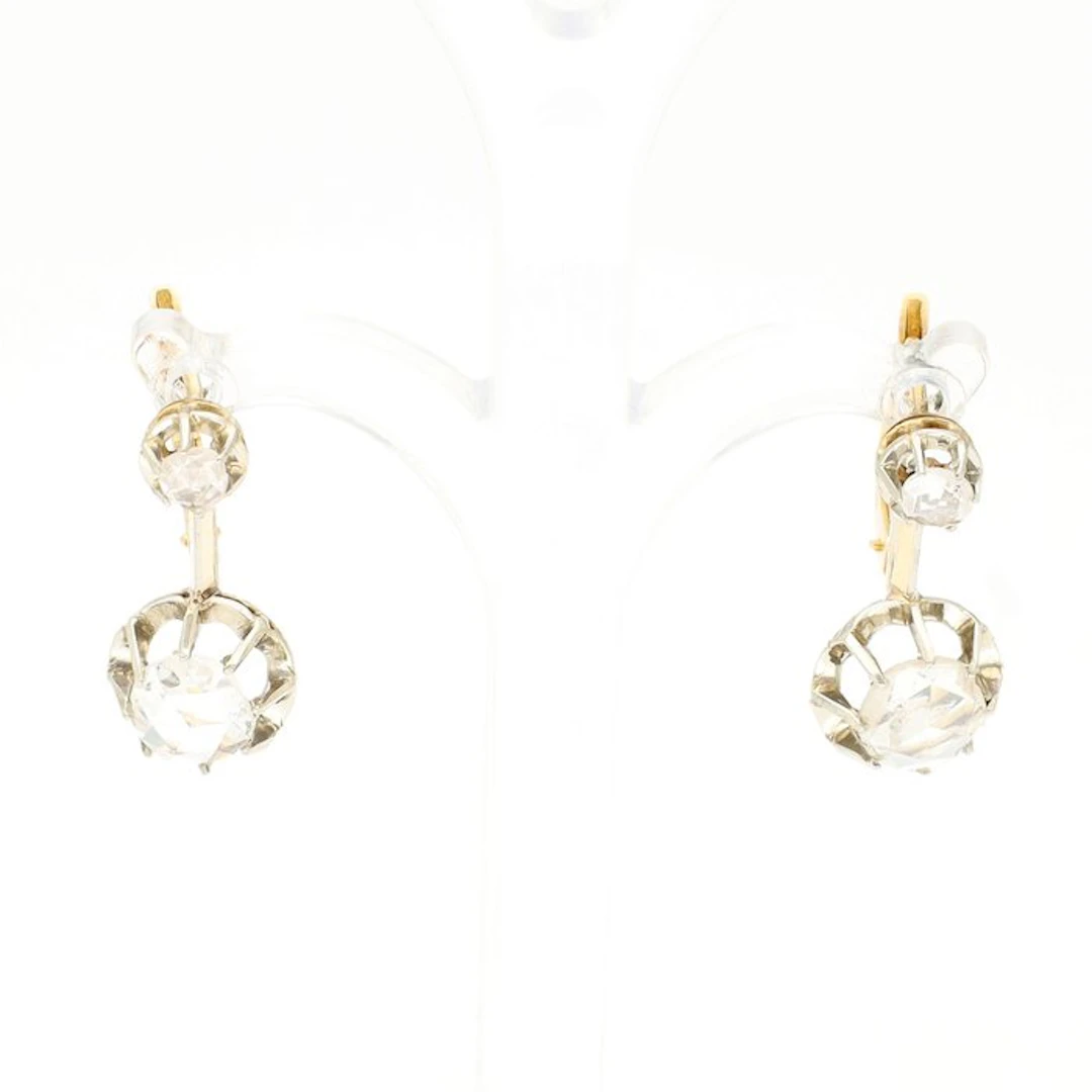 Earrings - 18 kt. Yellow gold Diamond (Natural)