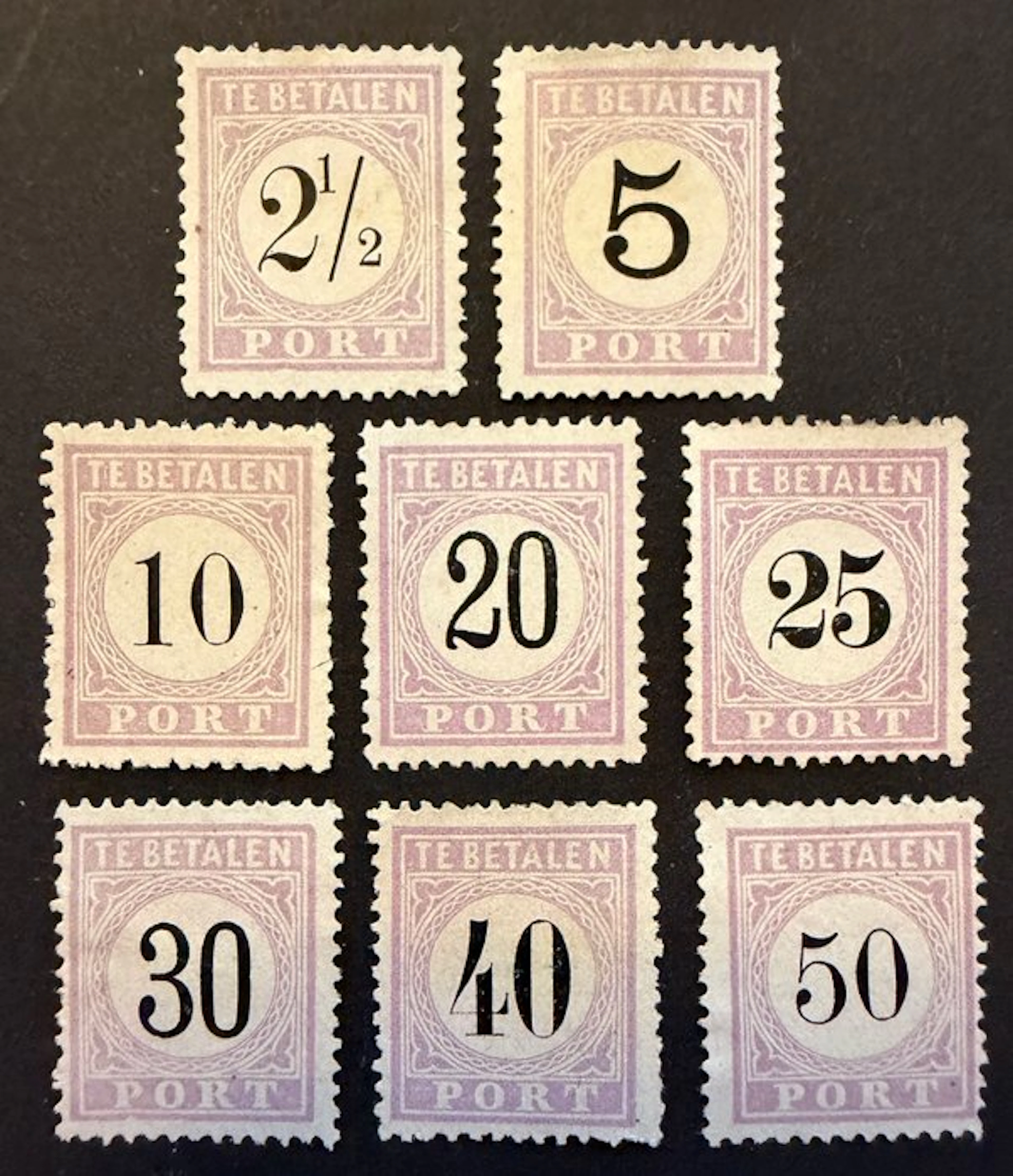 Suriname 1886/1888 - Port seals type I - P1 t/m P8