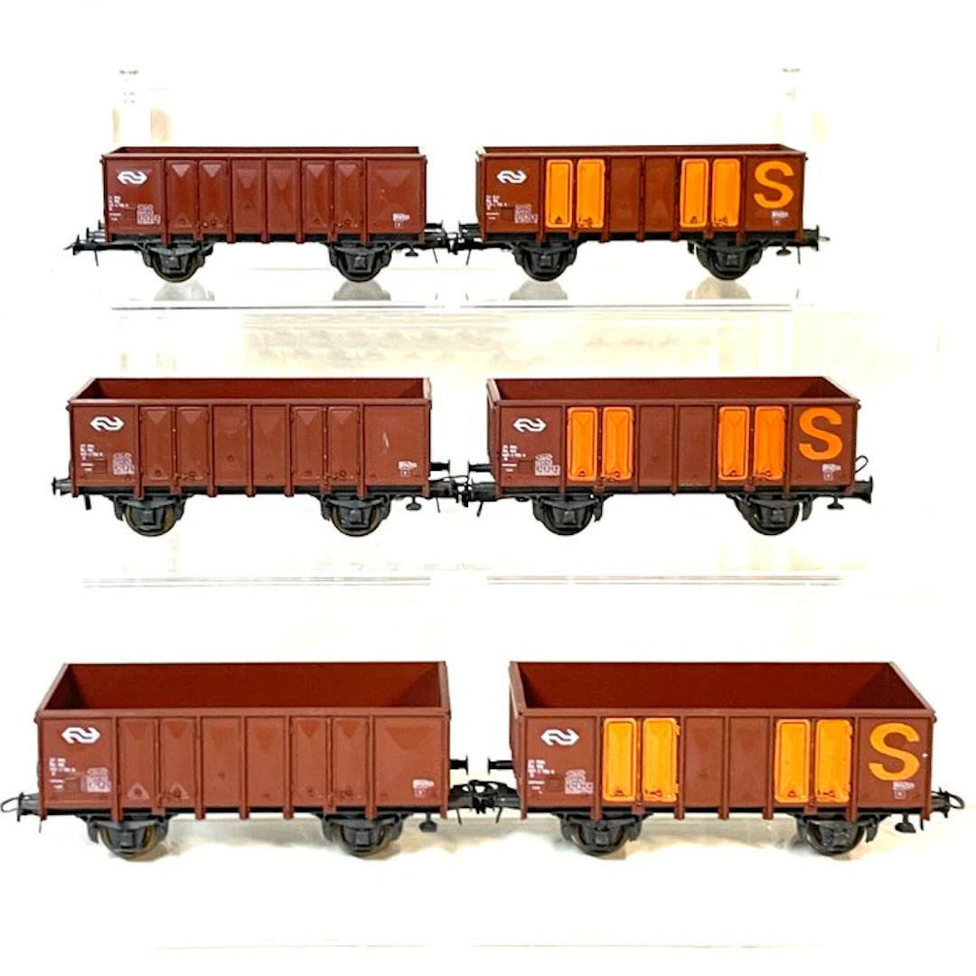 Roco H0 - Model train freight wagon set (6) - Open box...