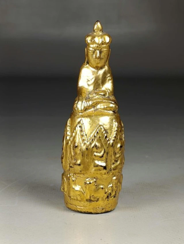 Art Asiatique / Bouddhisme] Statuette de Bouddha assis en...