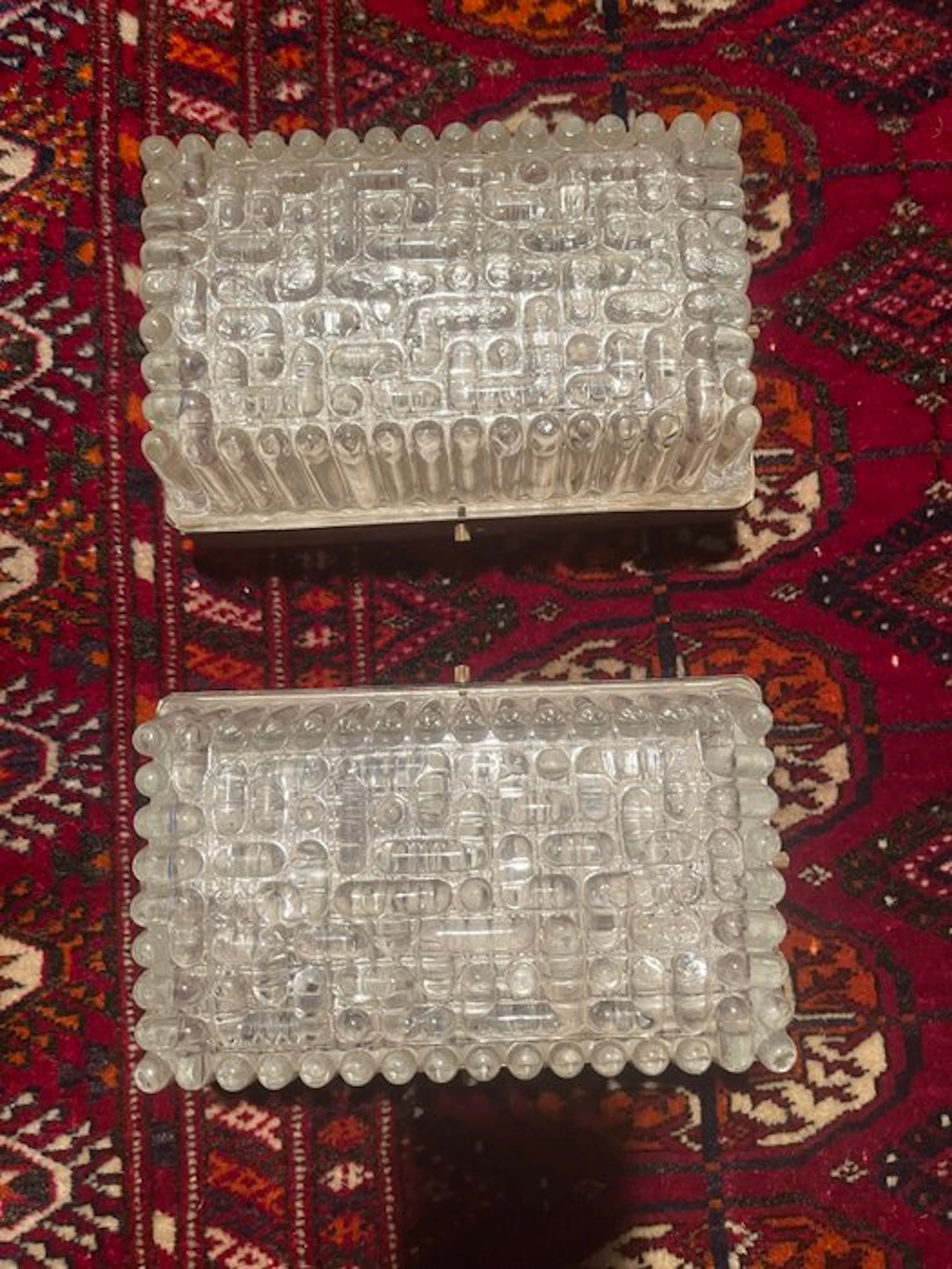 Wall lamp (2) - Crystal - Frosted glass lamp