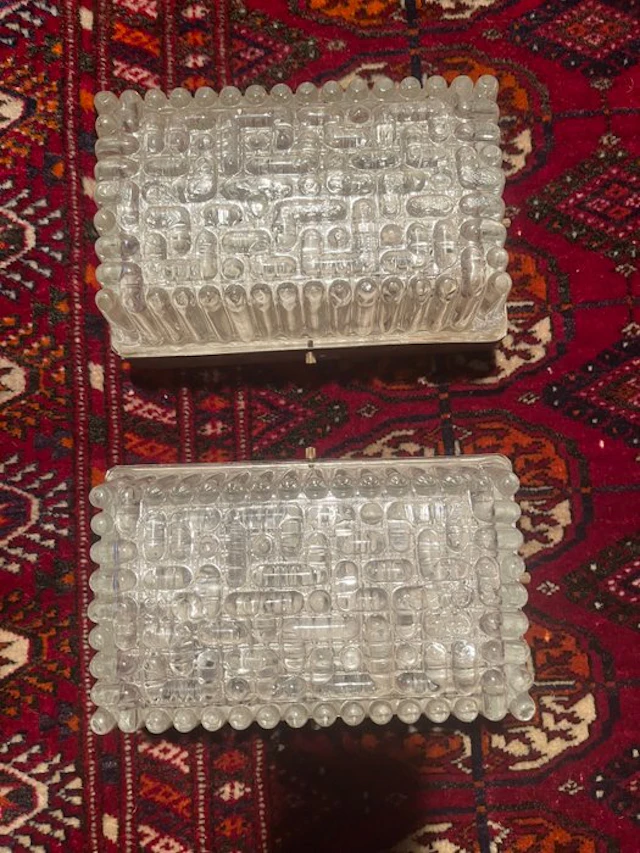 Wall lamp (2) - Crystal - Frosted glass lamp