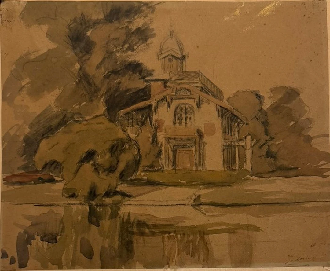 French school (XIX) - Eglise