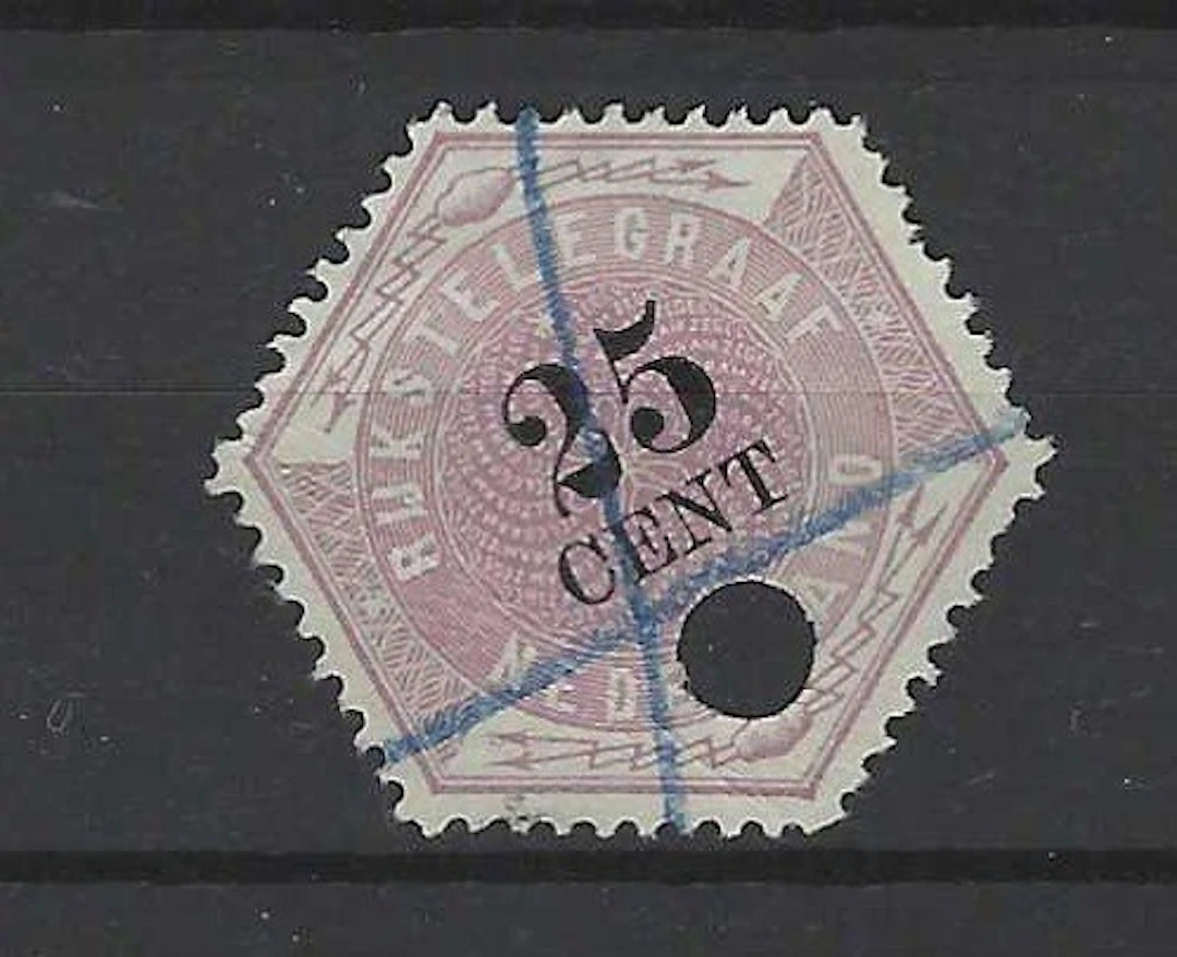 Netherlands 1877 - 25-cent Telegram stamp - NVPH TG7