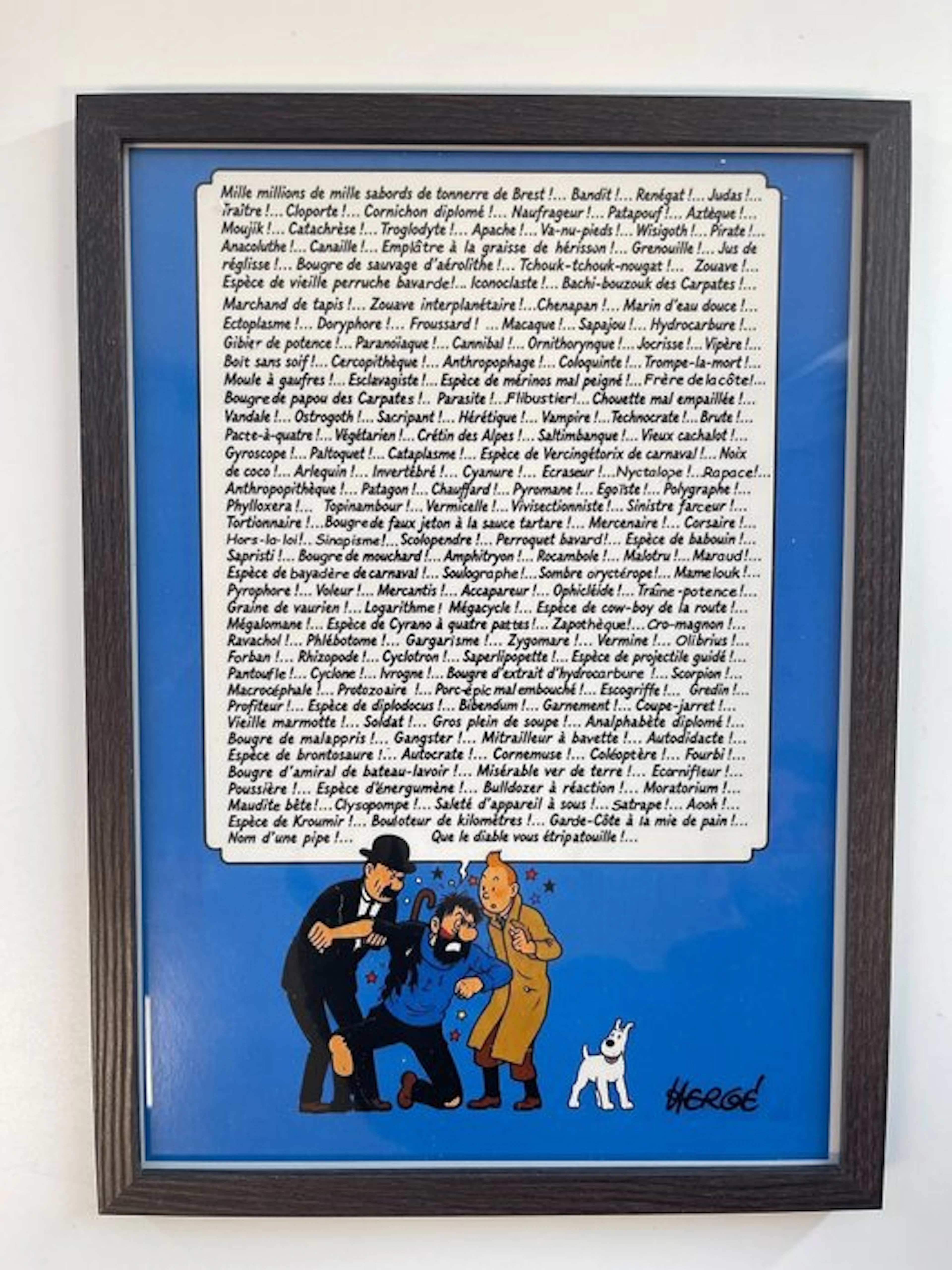 Tintin - Le poster des 220 jurons du Capitaine Haddock –...