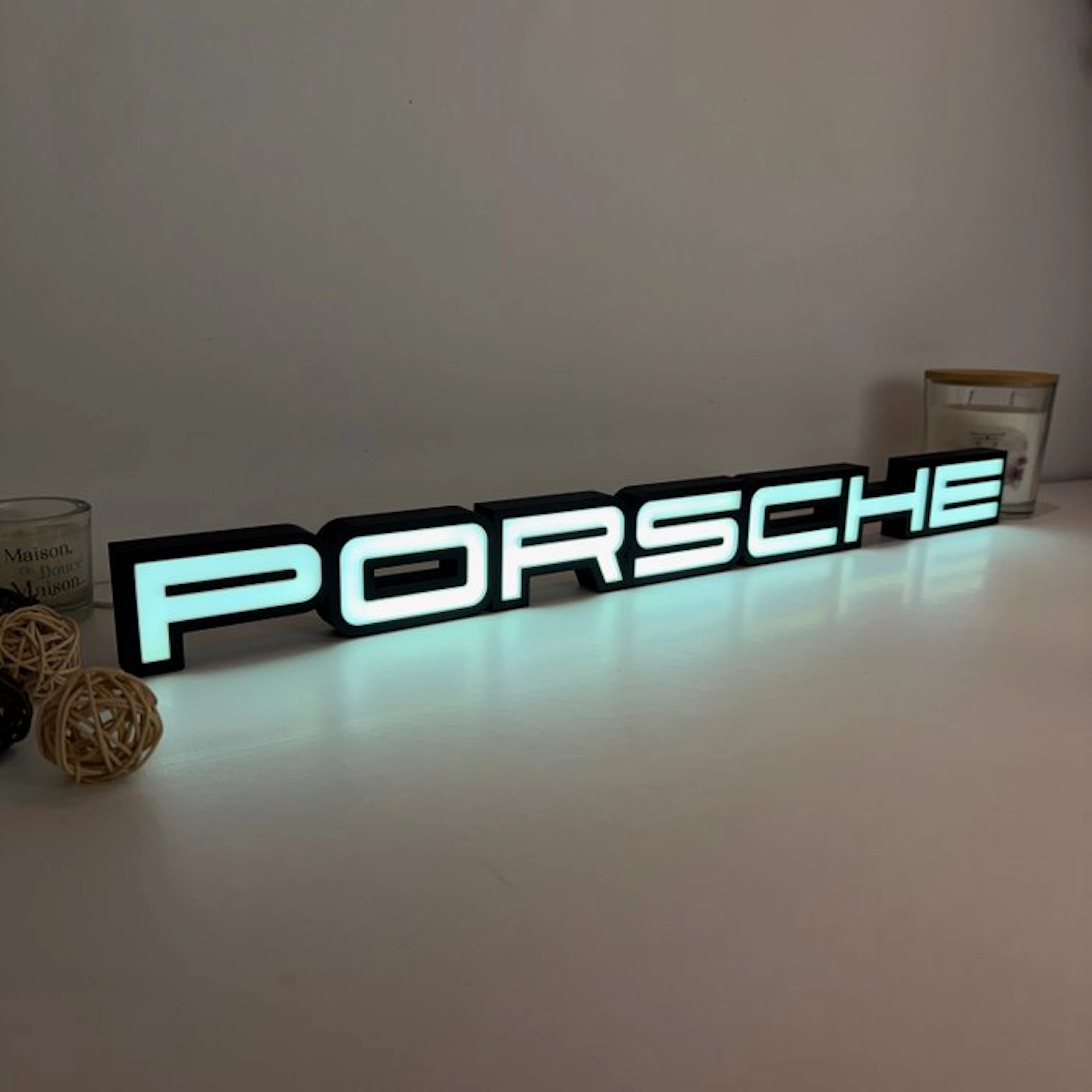 Sign - Porsche - Enseigne lumineuse PORSCHE 65cm