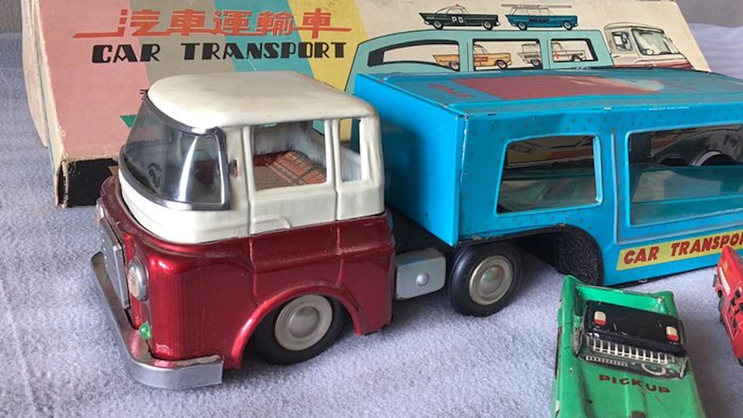MF - Tin toy car - Car Transport with four cars - 1960-1970 - China
