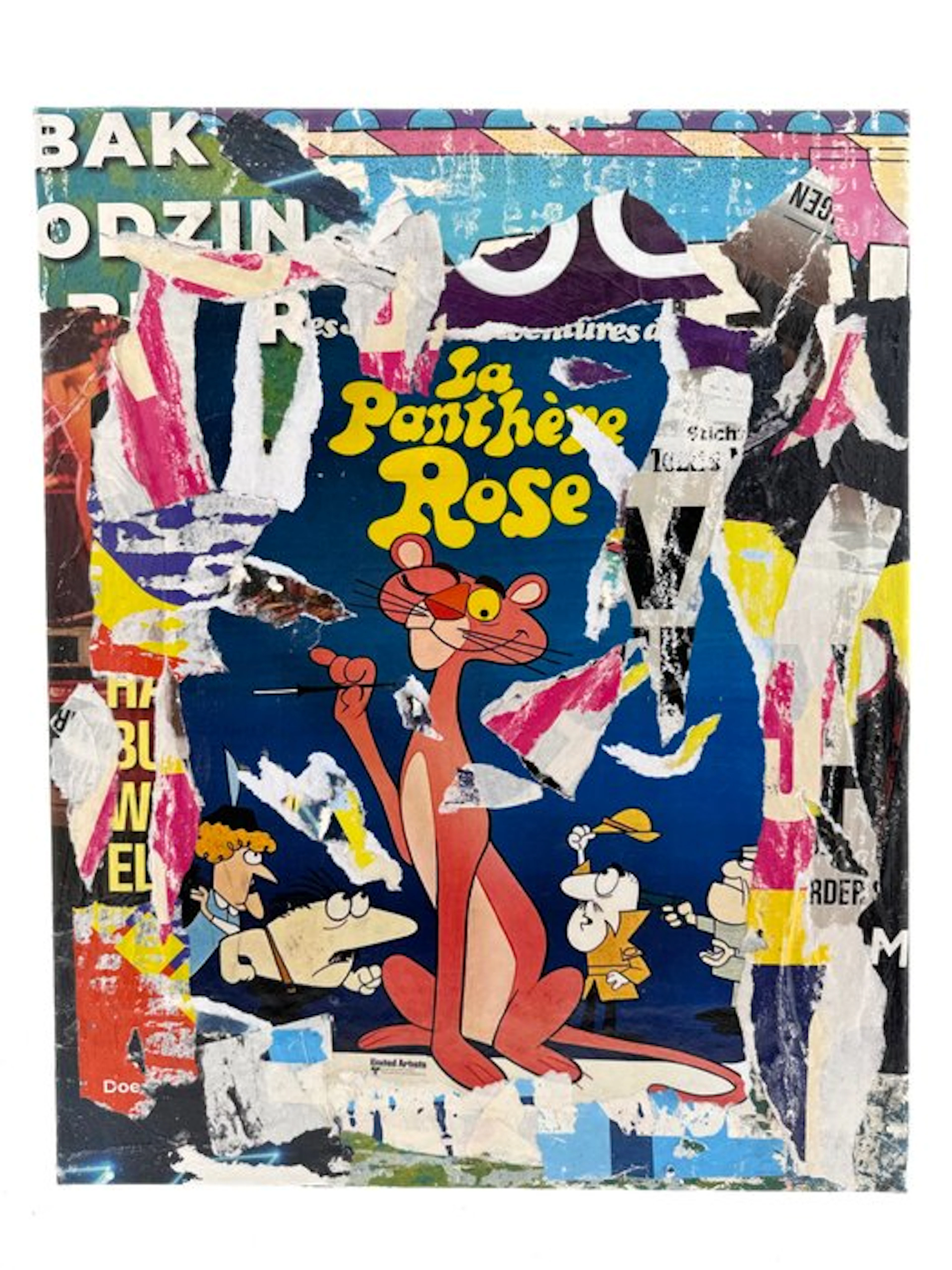 Koen Betjes (1992) - Vintage Poster Collage Pink Panther (canvas)