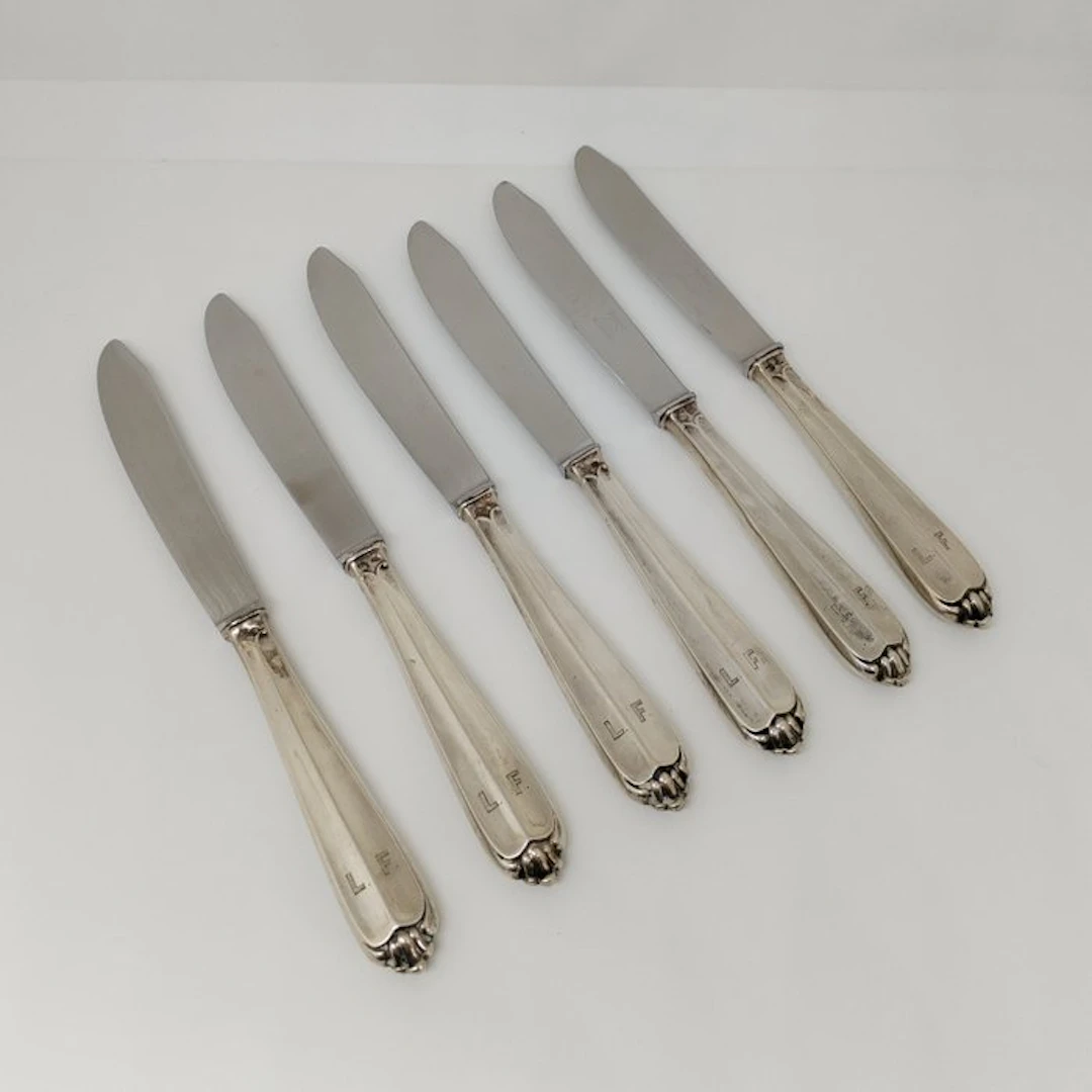 Table knife set (6) - .800 silver