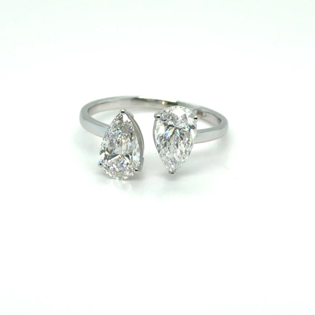 No reserve price - Ring - 14 kt. White gold - 2.06ct. tw. Diamond (Lab-grown)